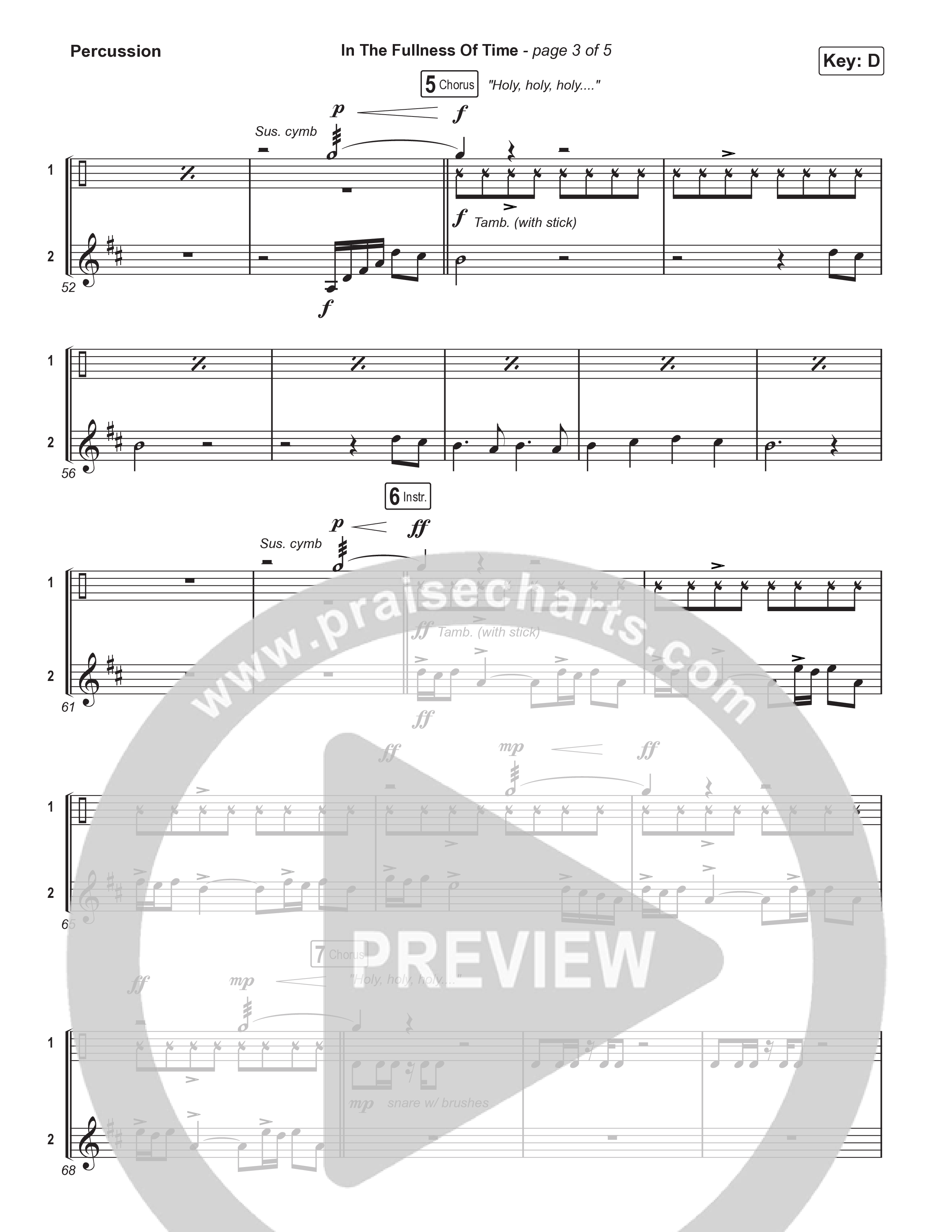 In The Fullness Of Time (Choral Anthem SATB) Percussion (Matt Papa / Matt Boswell / Arr. Luke Gambill)