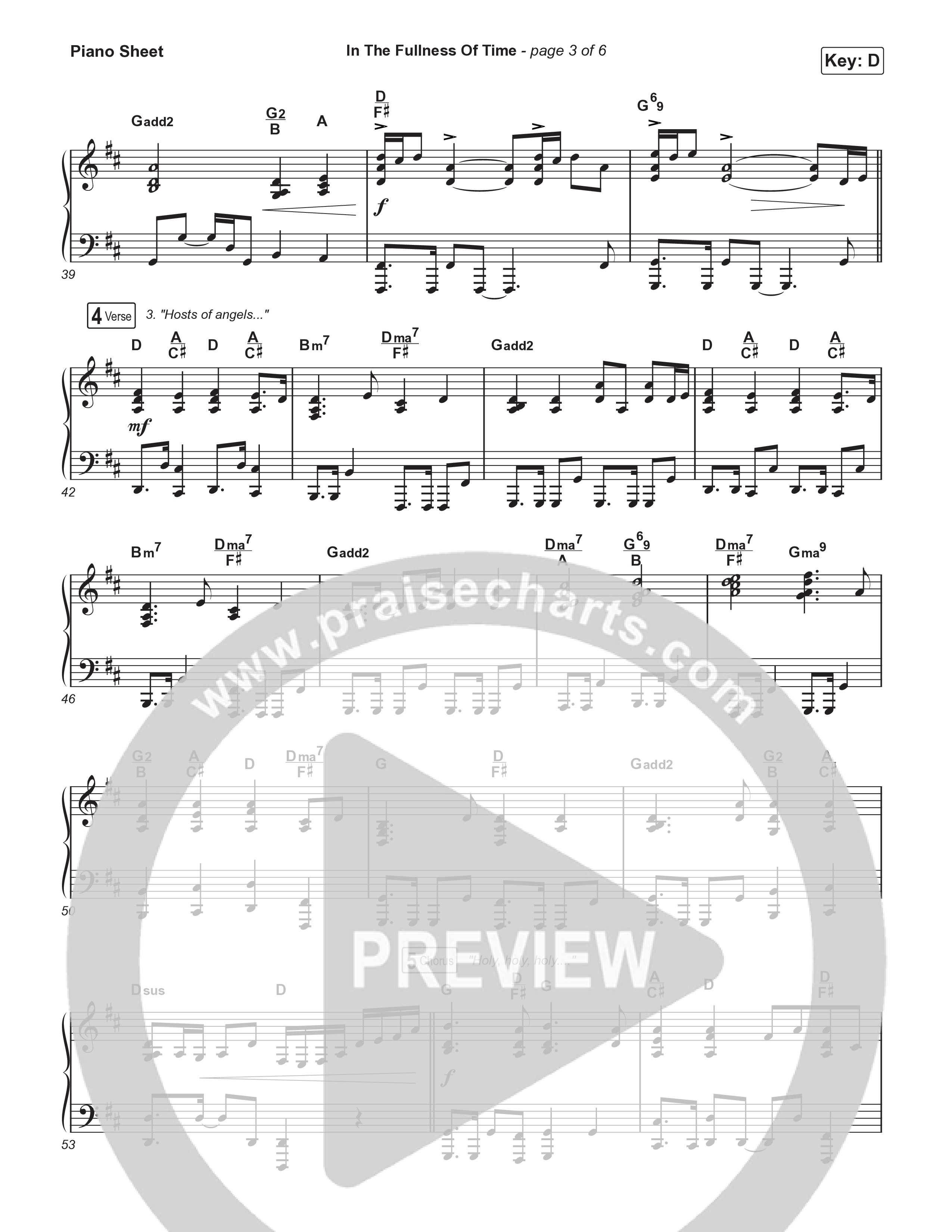 In The Fullness Of Time (Choral Anthem SATB) Piano Sheet (Matt Papa / Matt Boswell / Arr. Luke Gambill)