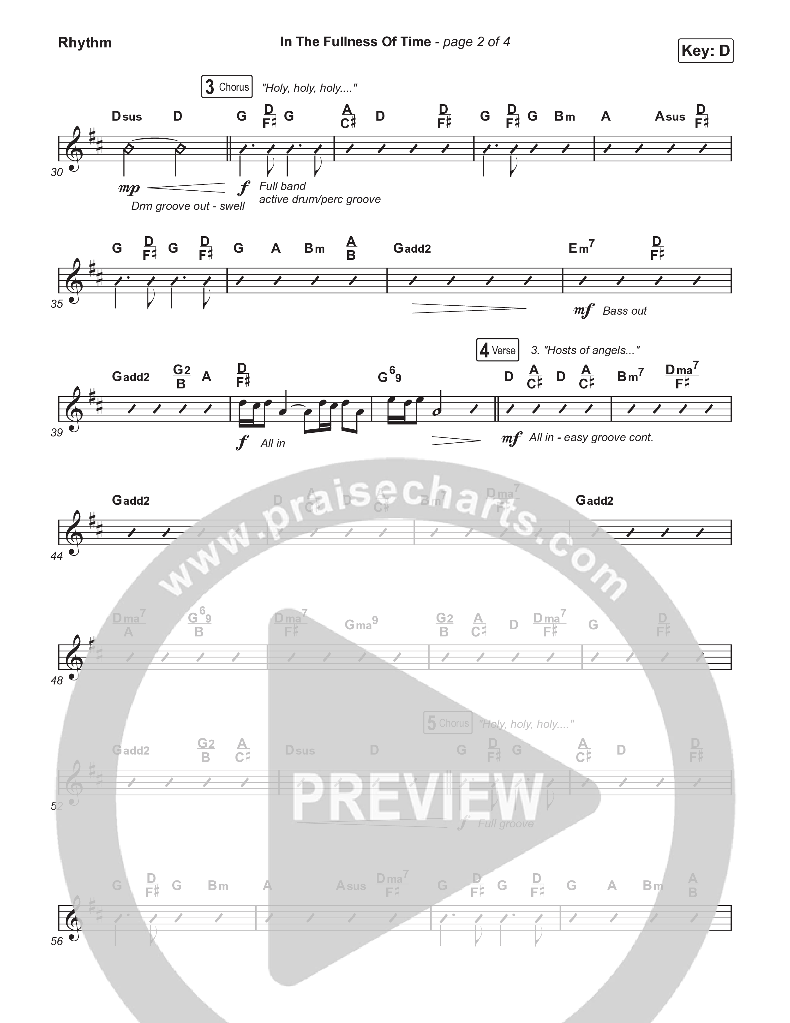In The Fullness Of Time (Choral Anthem SATB) Rhythm Chart (Matt Papa / Matt Boswell / Arr. Luke Gambill)
