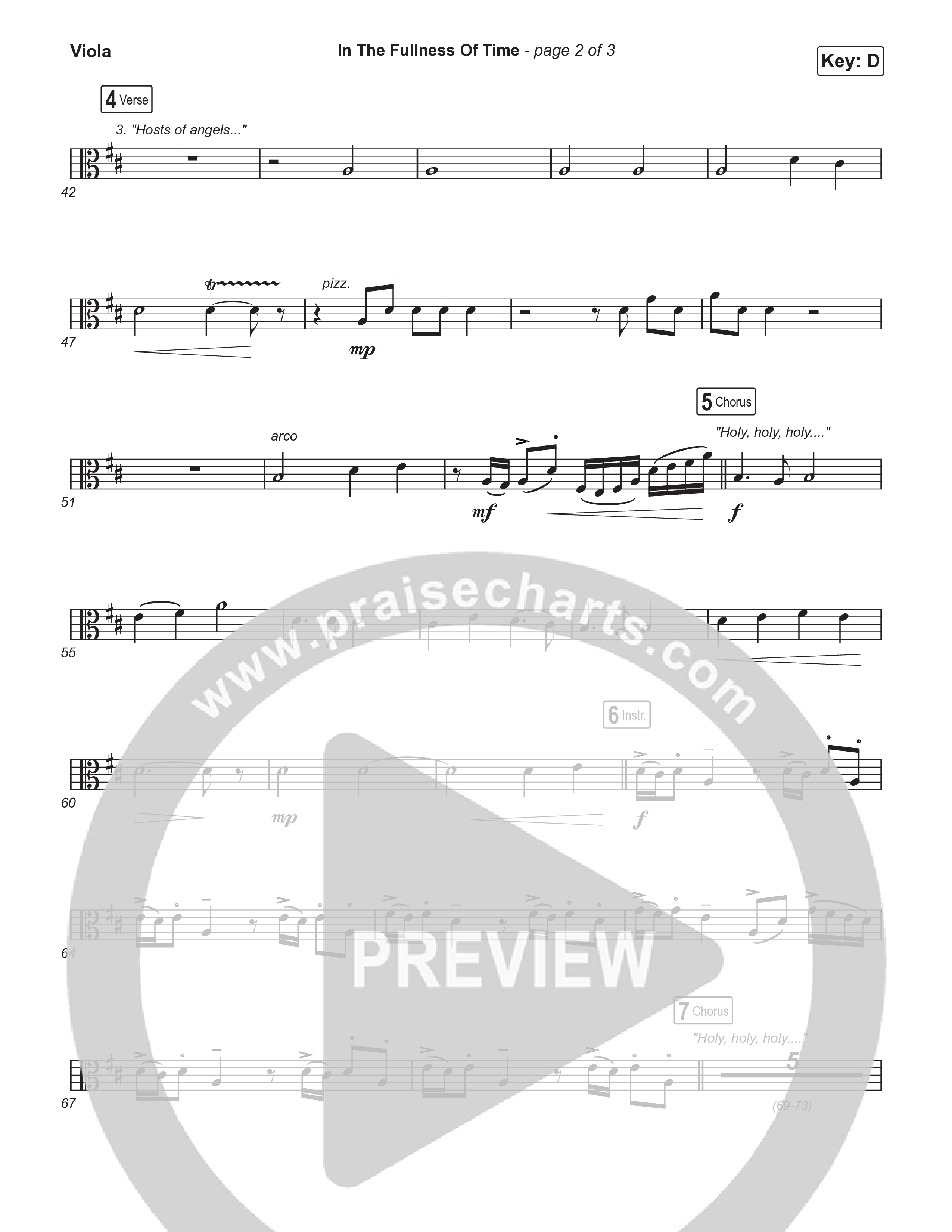 In The Fullness Of Time (Choral Anthem SATB) Viola (Matt Papa / Matt Boswell / Arr. Luke Gambill)