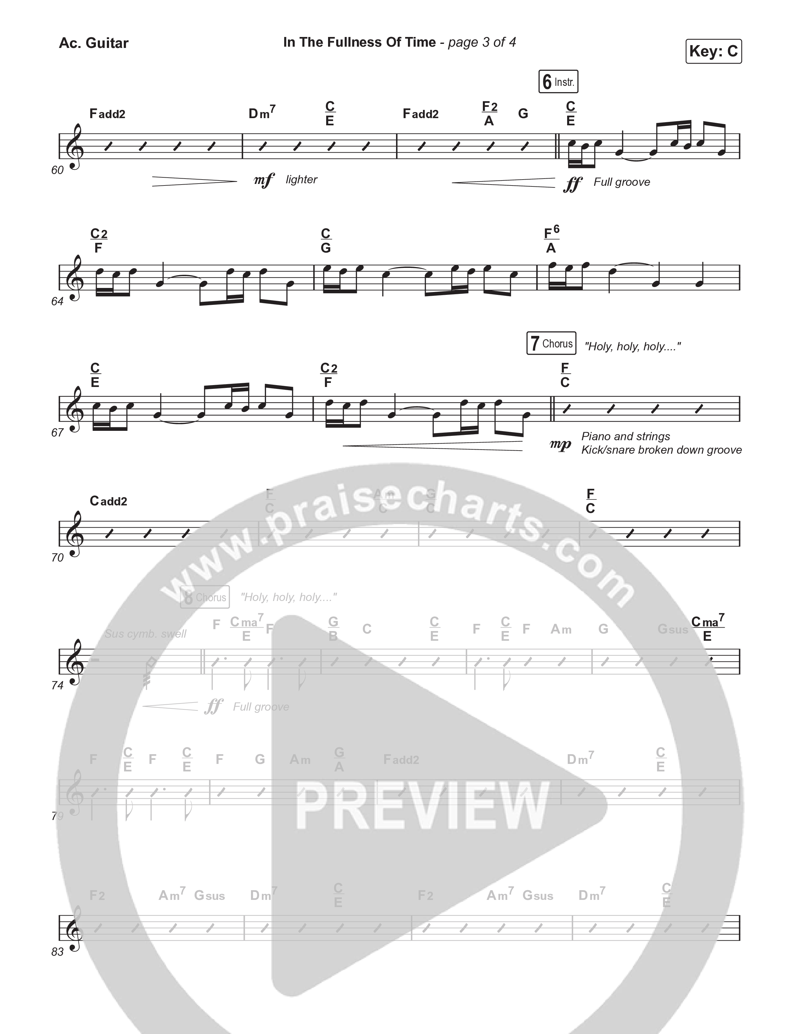 In The Fullness Of Time (Worship Choir/SAB) Acoustic Guitar (Matt Papa / Matt Boswell / Arr. Luke Gambill)