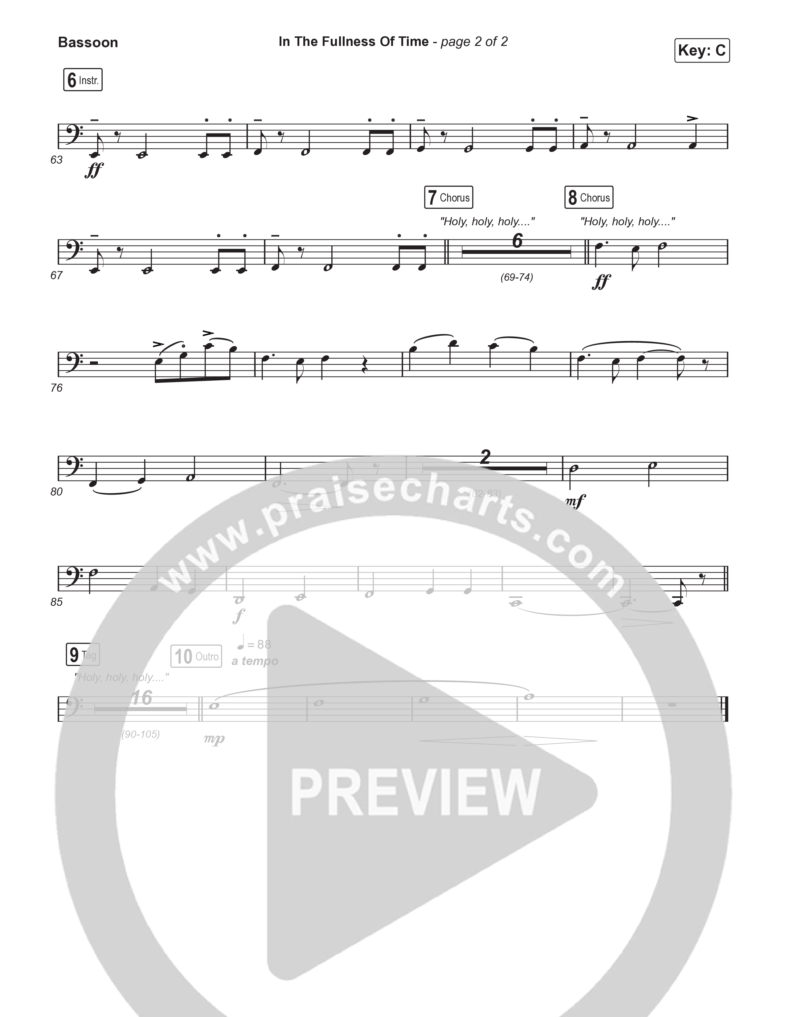 In The Fullness Of Time (Worship Choir/SAB) Bassoon (Matt Papa / Matt Boswell / Arr. Luke Gambill)