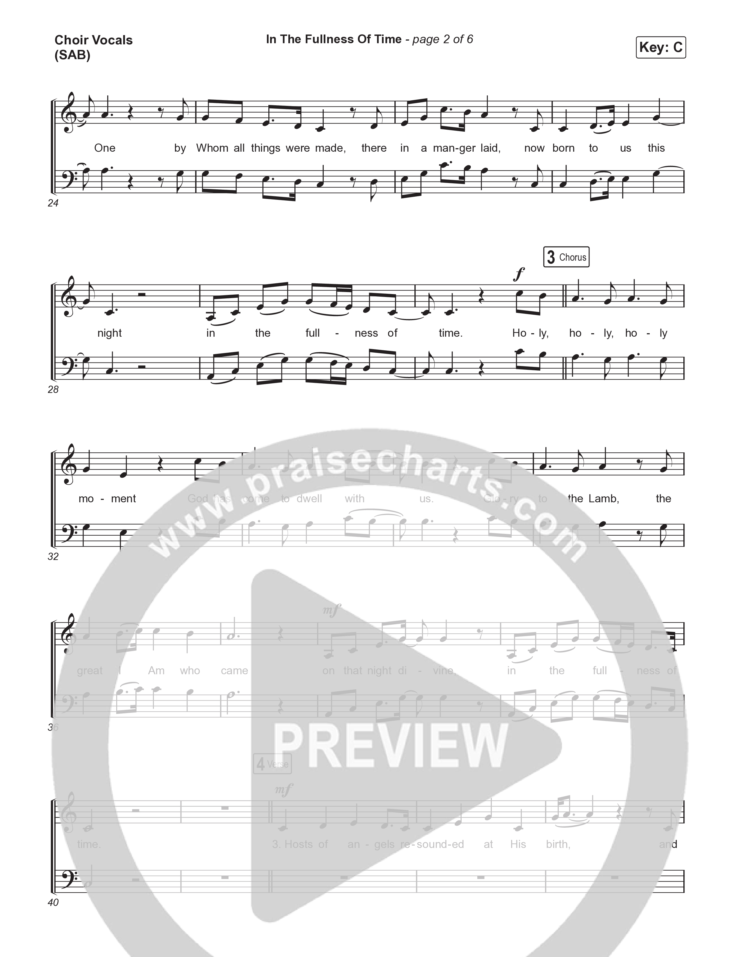 In The Fullness Of Time (Worship Choir/SAB) Choir Sheet (SAB) (Matt Papa / Matt Boswell / Arr. Luke Gambill)
