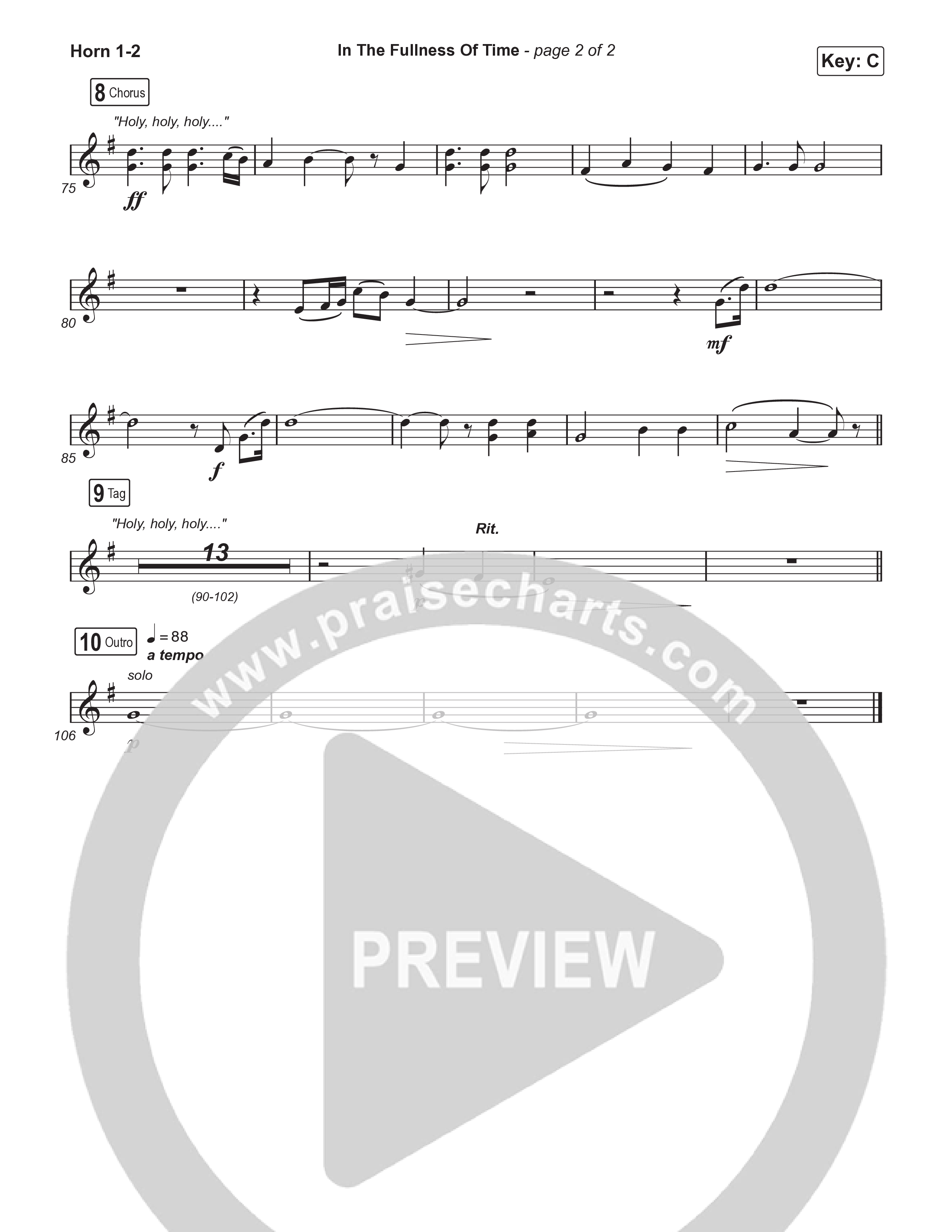 In The Fullness Of Time (Worship Choir/SAB) French Horn 1/2 (Matt Papa / Matt Boswell / Arr. Luke Gambill)