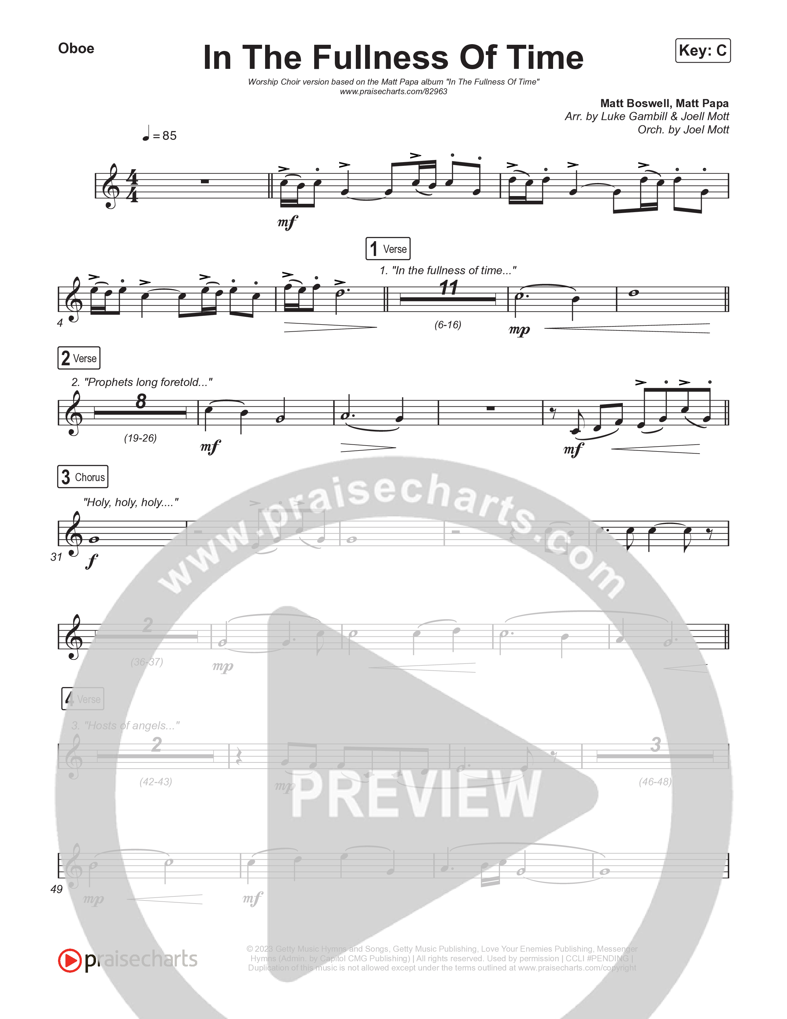 In The Fullness Of Time (Worship Choir/SAB) Wind Pack (Matt Papa / Matt Boswell / Arr. Luke Gambill)