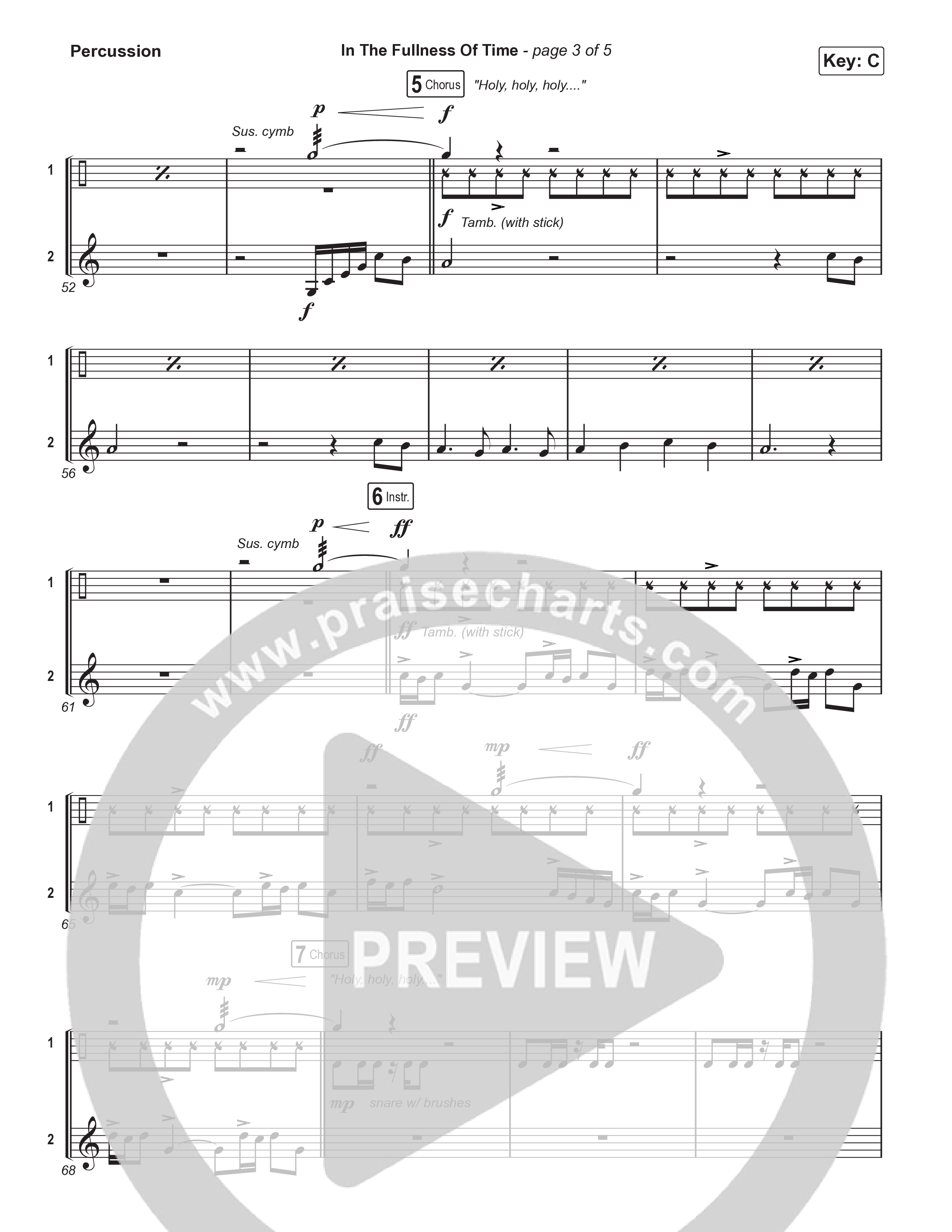 In The Fullness Of Time (Worship Choir/SAB) Percussion (Matt Papa / Matt Boswell / Arr. Luke Gambill)