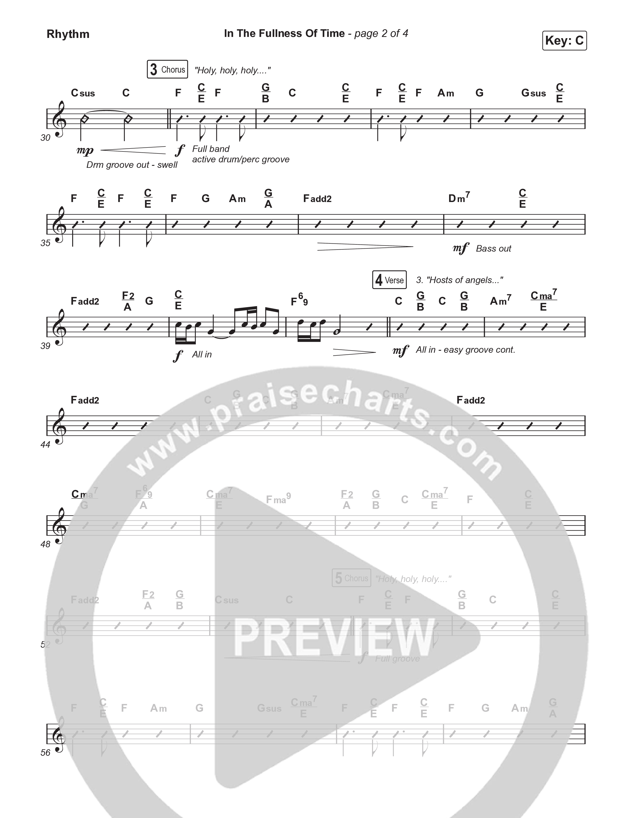In The Fullness Of Time (Worship Choir/SAB) Rhythm Chart (Matt Papa / Matt Boswell / Arr. Luke Gambill)