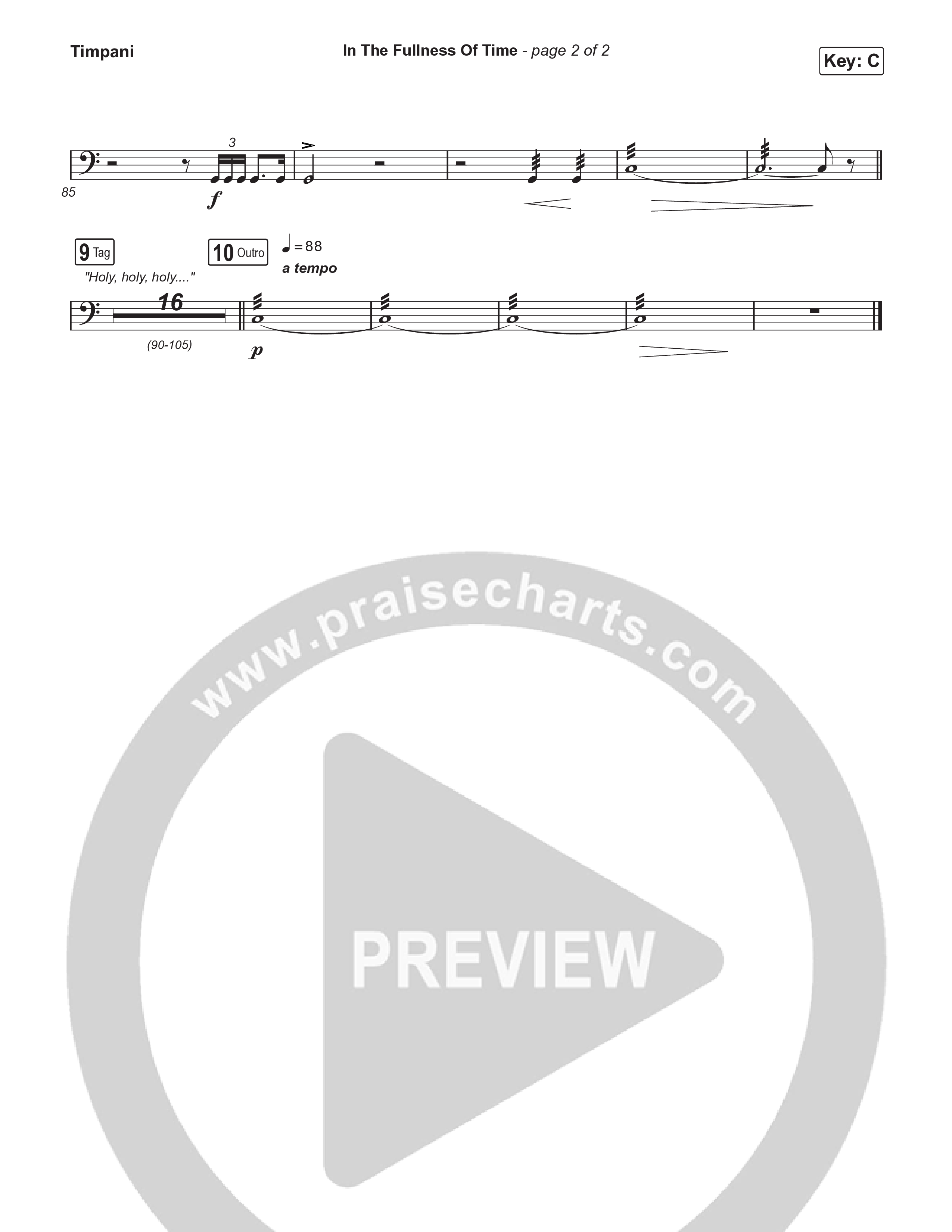 In The Fullness Of Time (Worship Choir/SAB) Timpani (Matt Papa / Matt Boswell / Arr. Luke Gambill)
