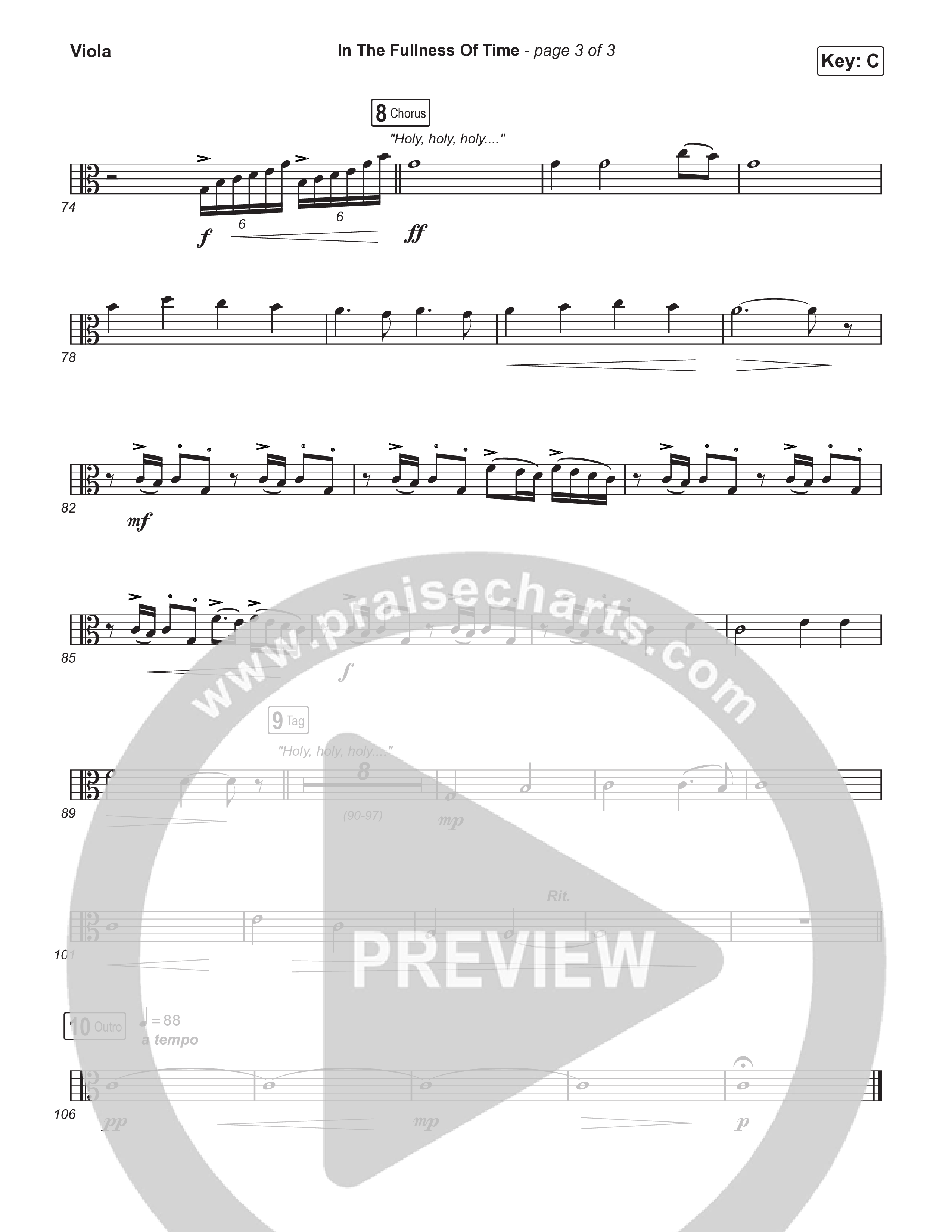 In The Fullness Of Time (Worship Choir/SAB) Viola (Matt Papa / Matt Boswell / Arr. Luke Gambill)