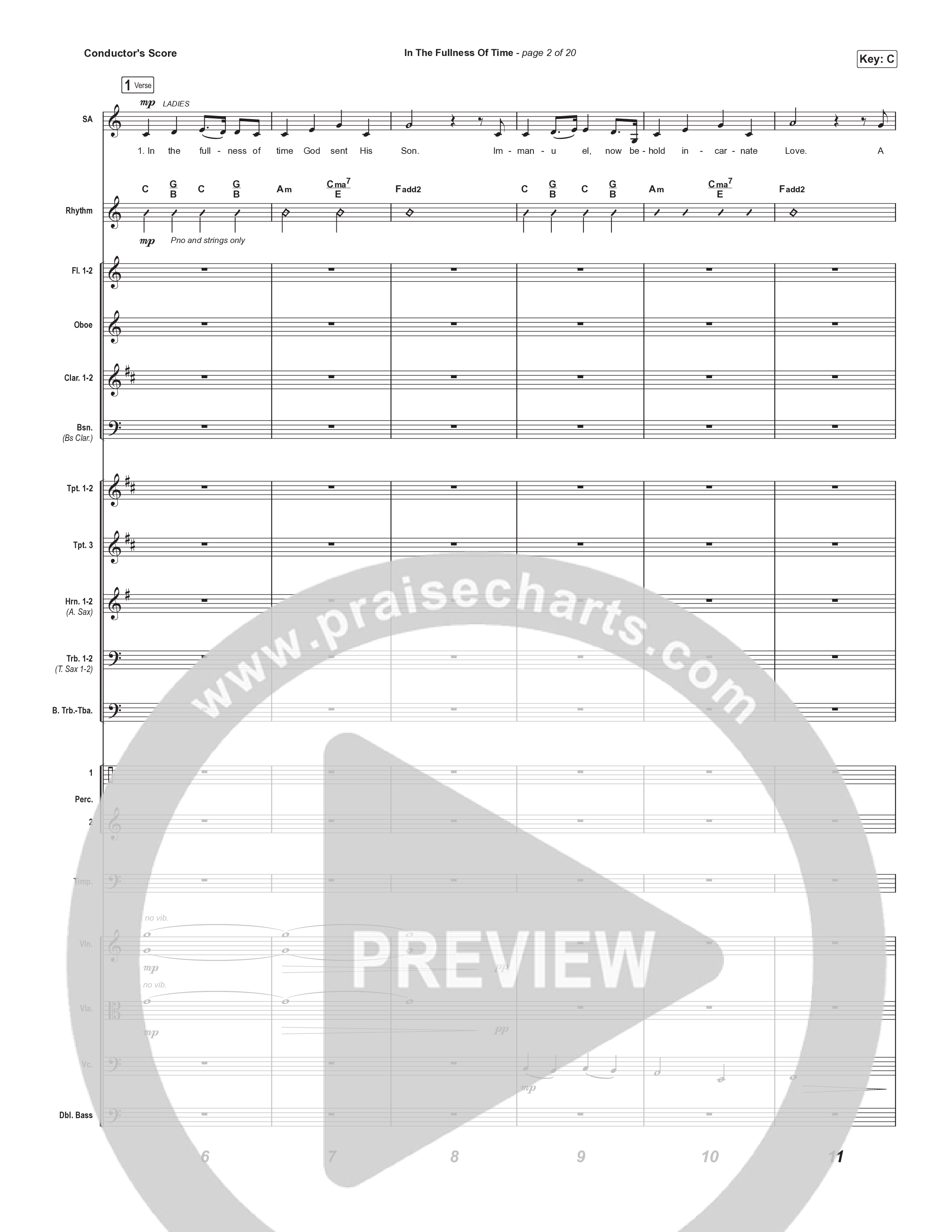 In The Fullness Of Time (Unison/2-Part) Conductor's Score (Matt Papa / Matt Boswell / Arr. Luke Gambill)