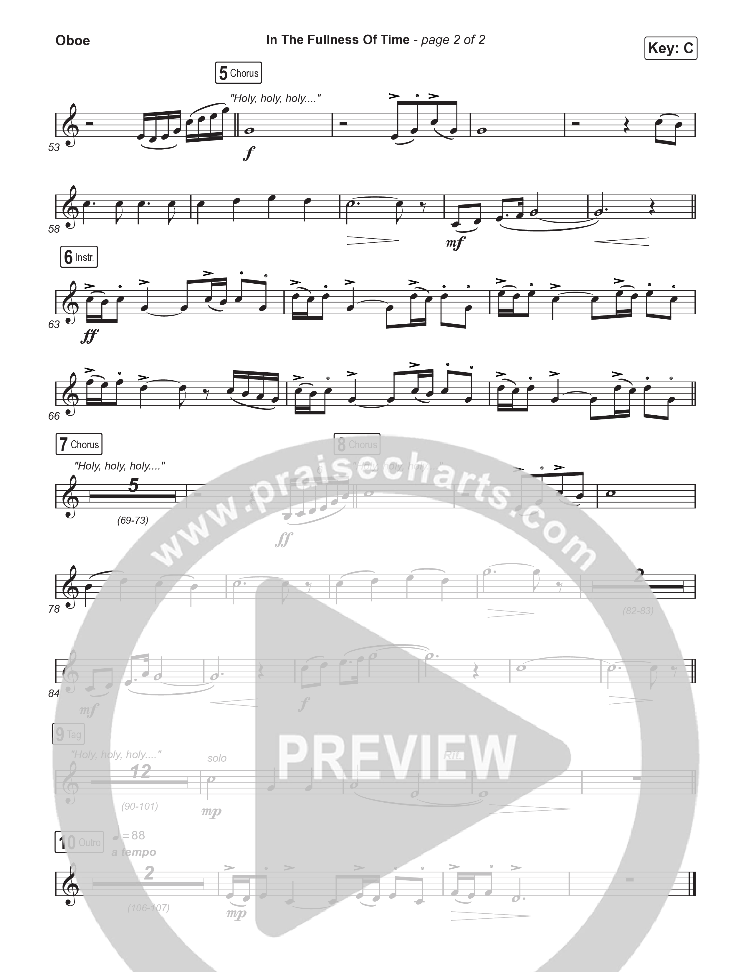 In The Fullness Of Time (Unison/2-Part) Oboe (Matt Papa / Matt Boswell / Arr. Luke Gambill)