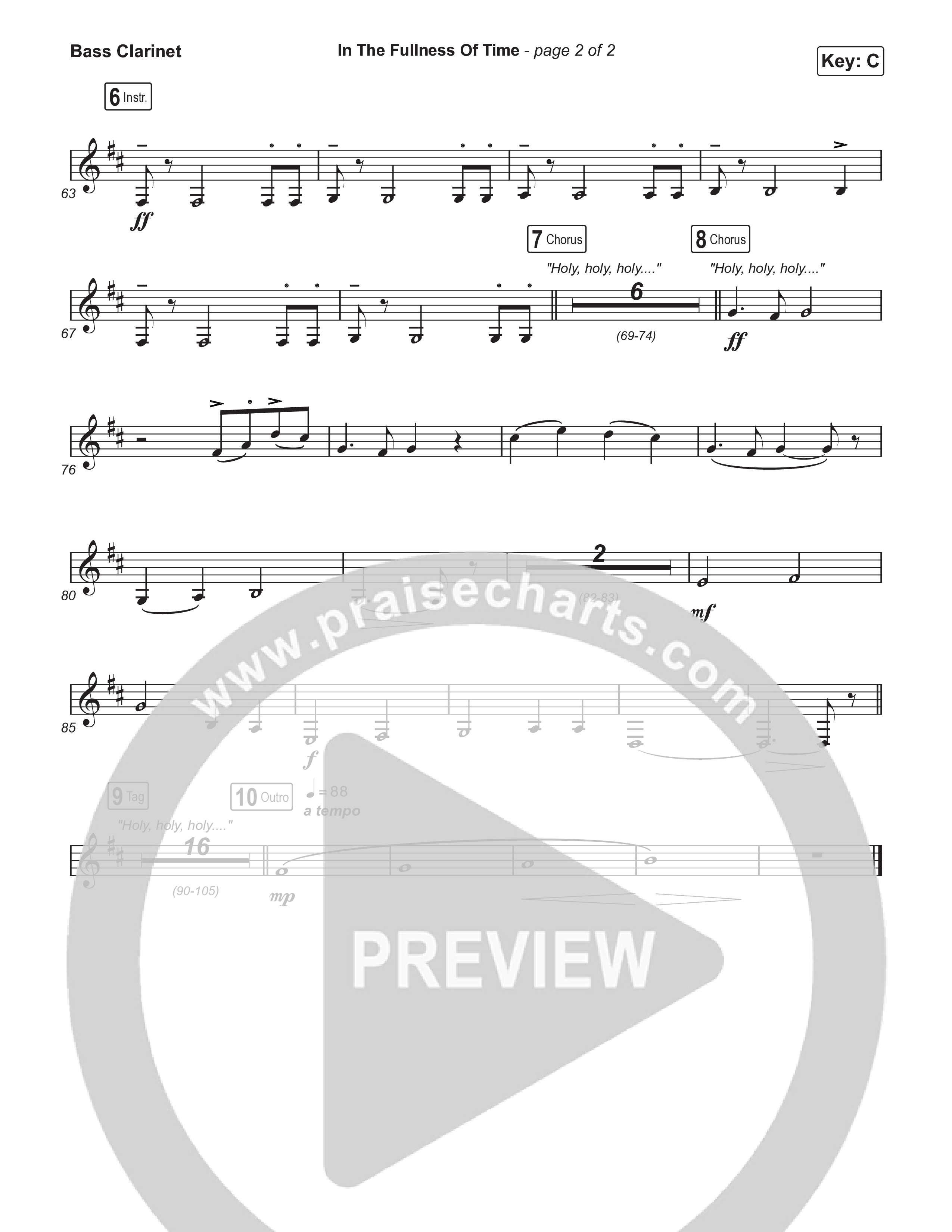 In The Fullness Of Time (Sing It Now) Bass Clarinet (Matt Papa / Matt Boswell / Arr. Luke Gambill)