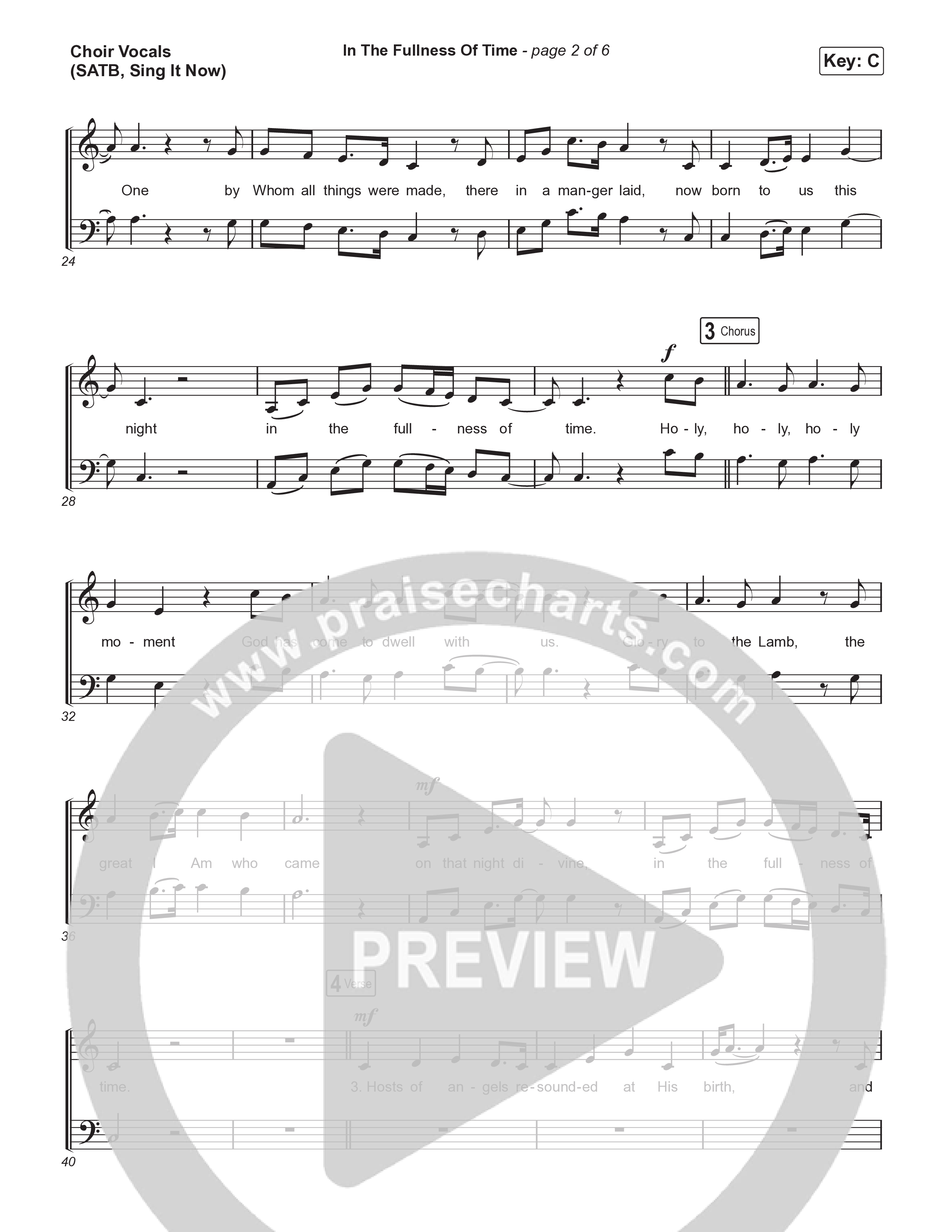 In The Fullness Of Time (Sing It Now) Choir Sheet (SATB) (Matt Papa / Matt Boswell / Arr. Luke Gambill)
