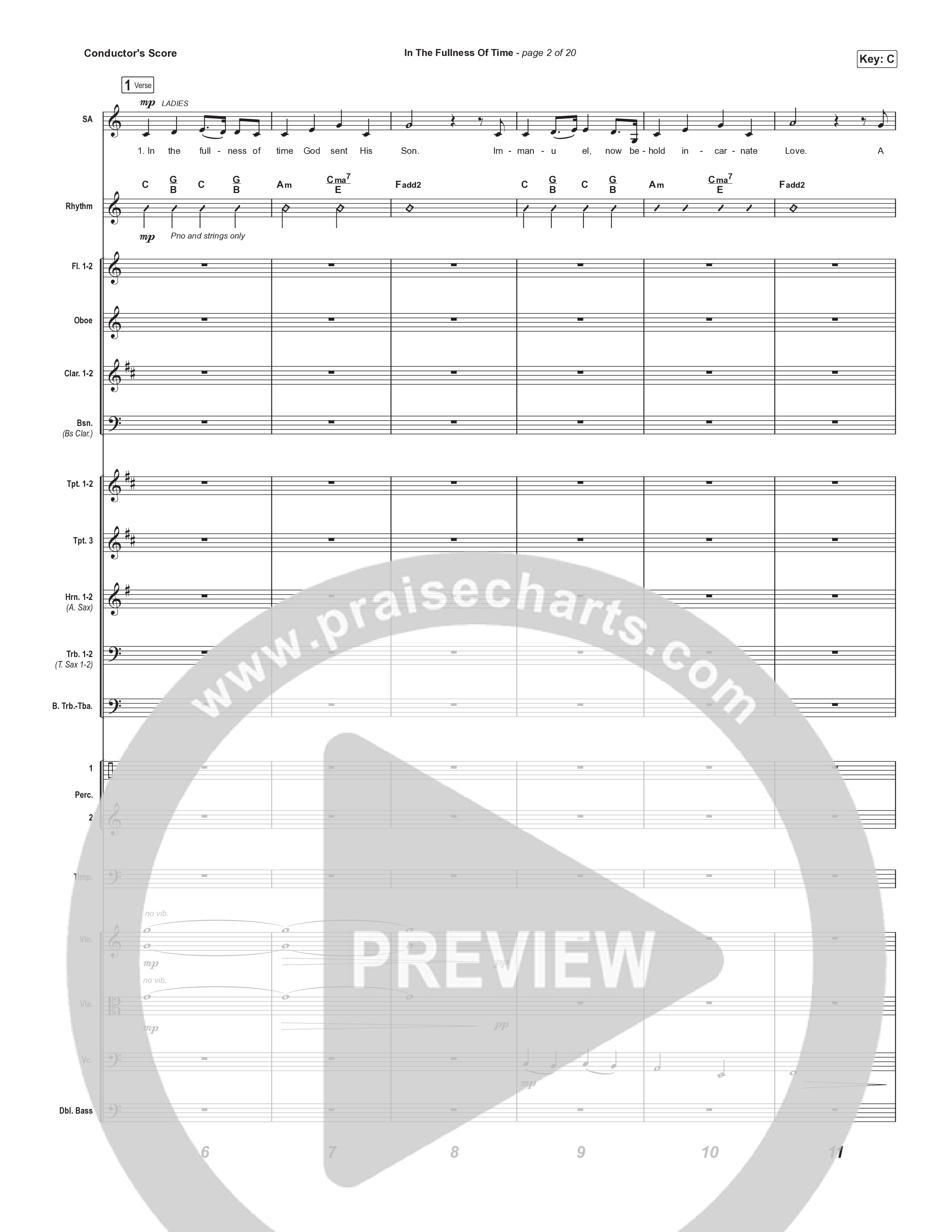In The Fullness Of Time (Sing It Now) Conductor's Score (Matt Papa / Matt Boswell / Arr. Luke Gambill)