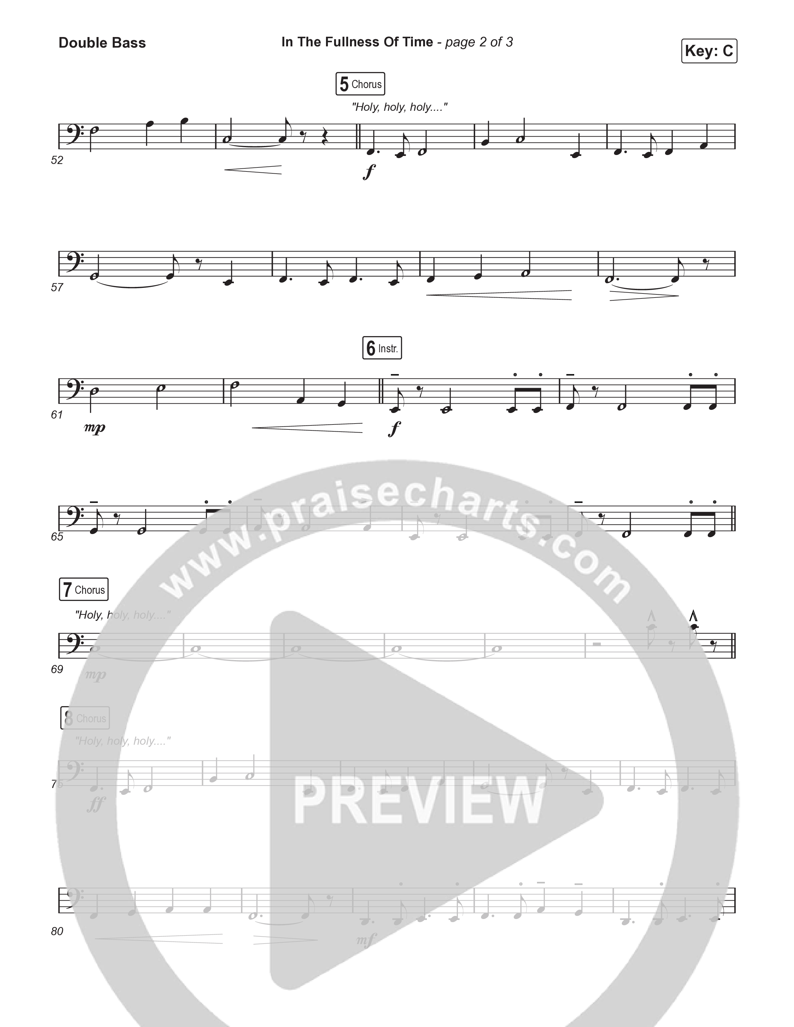 In The Fullness Of Time (Sing It Now) Double Bass (Matt Papa / Matt Boswell / Arr. Luke Gambill)