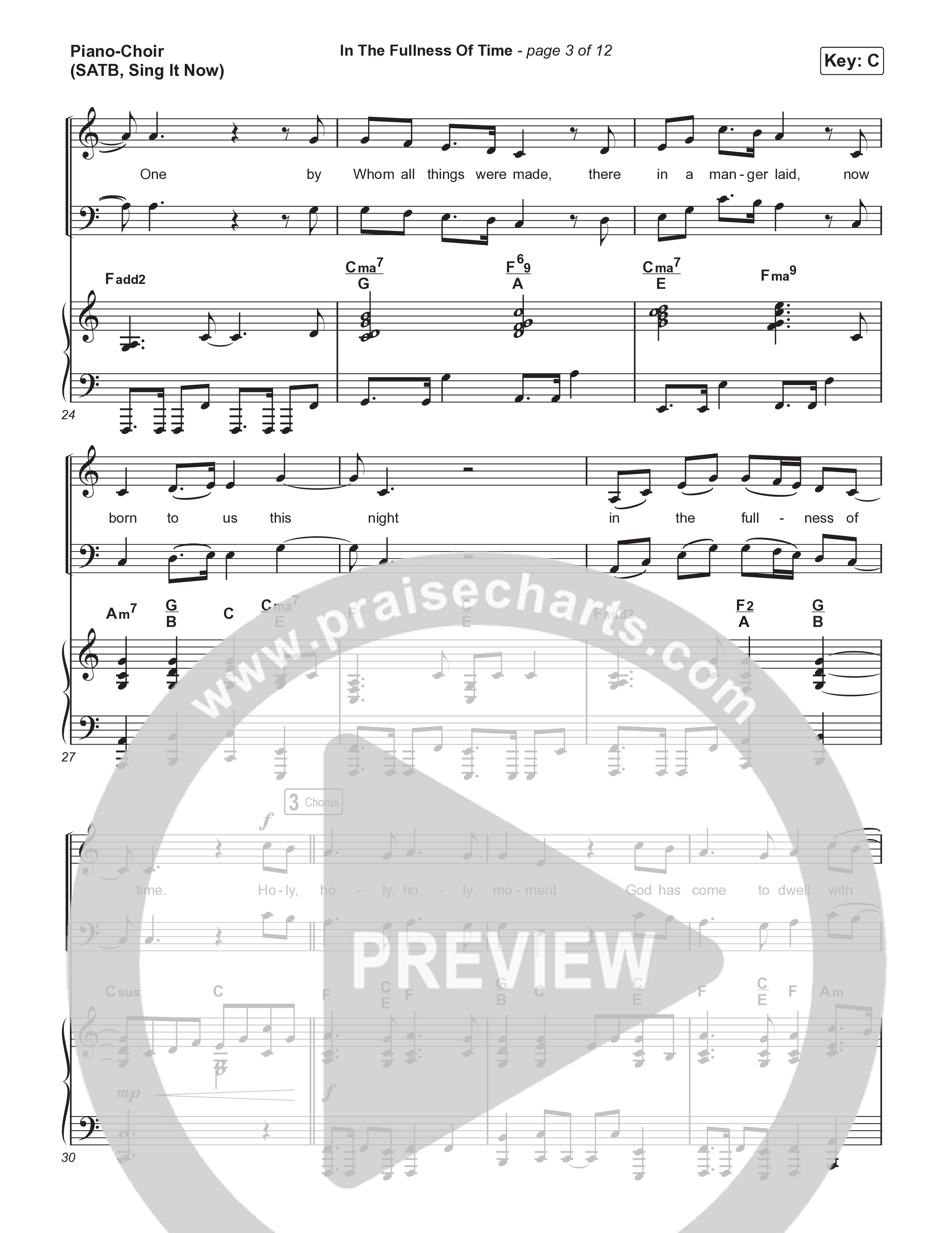 In The Fullness Of Time (Sing It Now) Piano/Choir (SATB) (Matt Papa / Matt Boswell / Arr. Luke Gambill)
