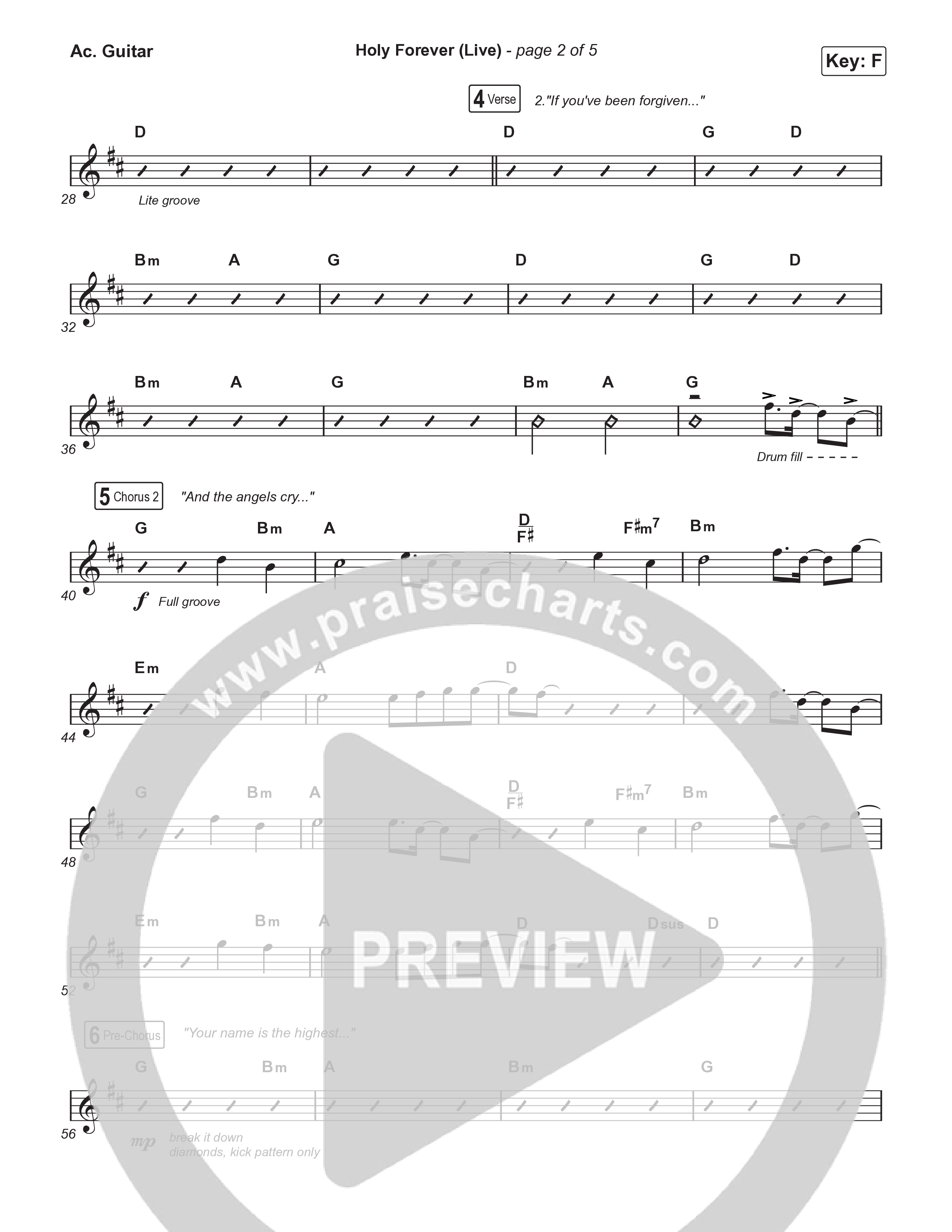 Holy Forever (Choral Anthem SATB) Acoustic Guitar (CeCe Winans / Arr. Luke Gambill)