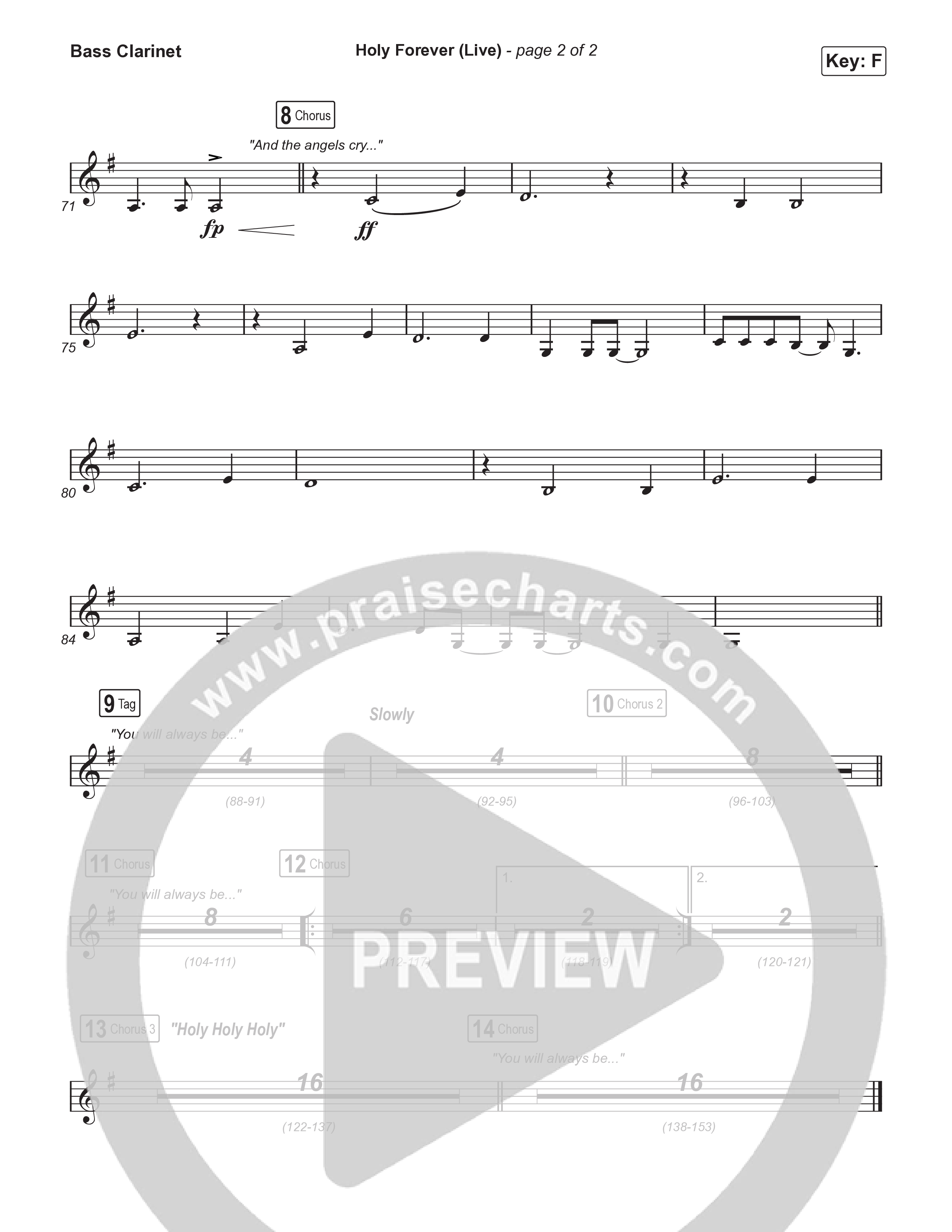 Holy Forever (Choral Anthem SATB) Bass Clarinet (CeCe Winans / Arr. Luke Gambill)