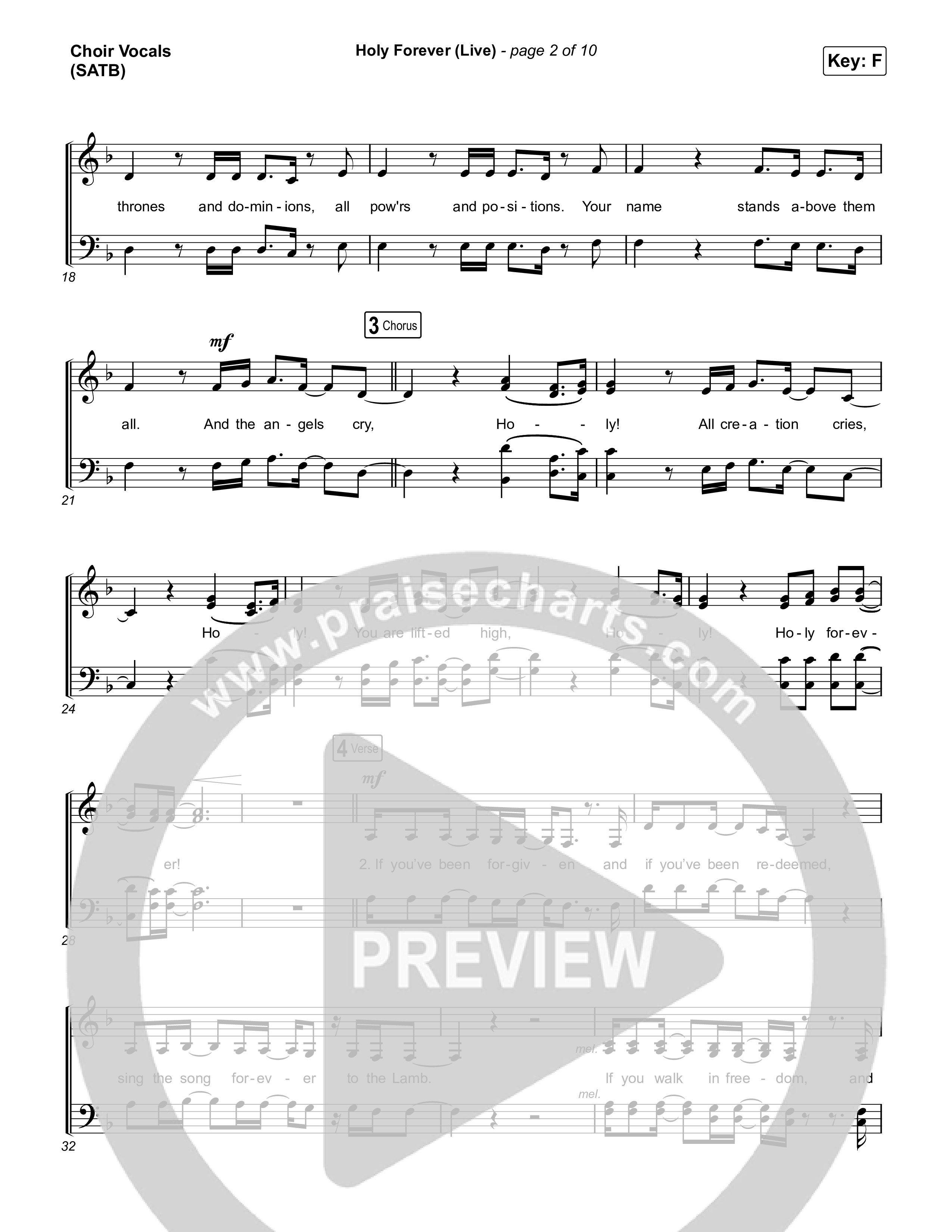 Holy Forever (Choral Anthem SATB) Choir Sheet (SATB) (CeCe Winans / Arr. Luke Gambill)