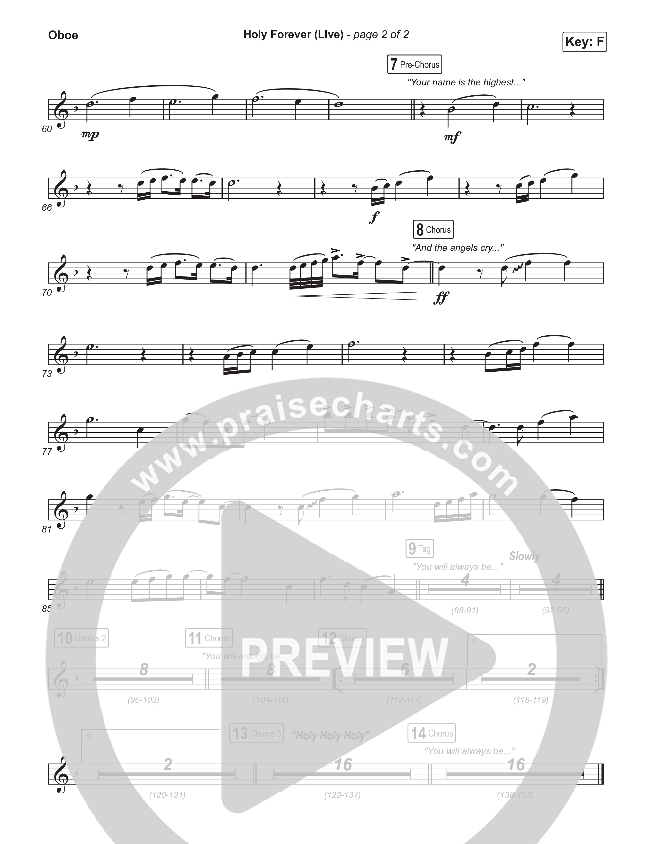 Holy Forever (Choral Anthem SATB) Oboe (CeCe Winans / Arr. Luke Gambill)