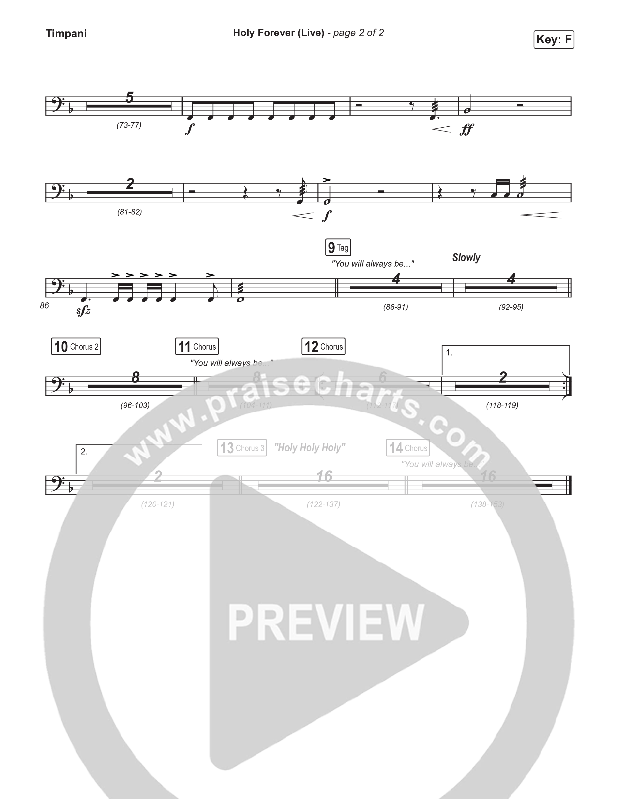 Holy Forever (Choral Anthem SATB) Timpani (CeCe Winans / Arr. Luke Gambill)