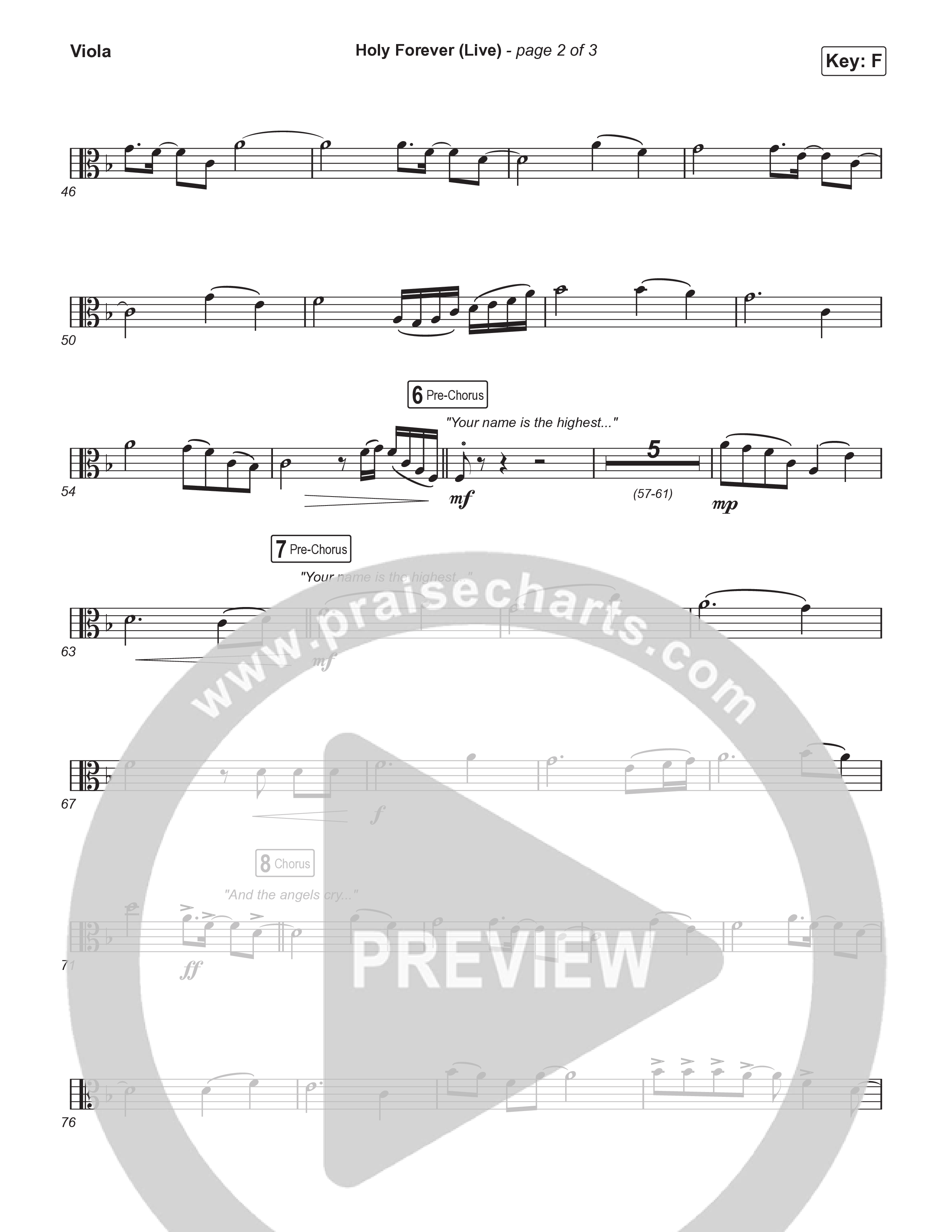 Holy Forever (Choral Anthem SATB) Viola (CeCe Winans / Arr. Luke Gambill)