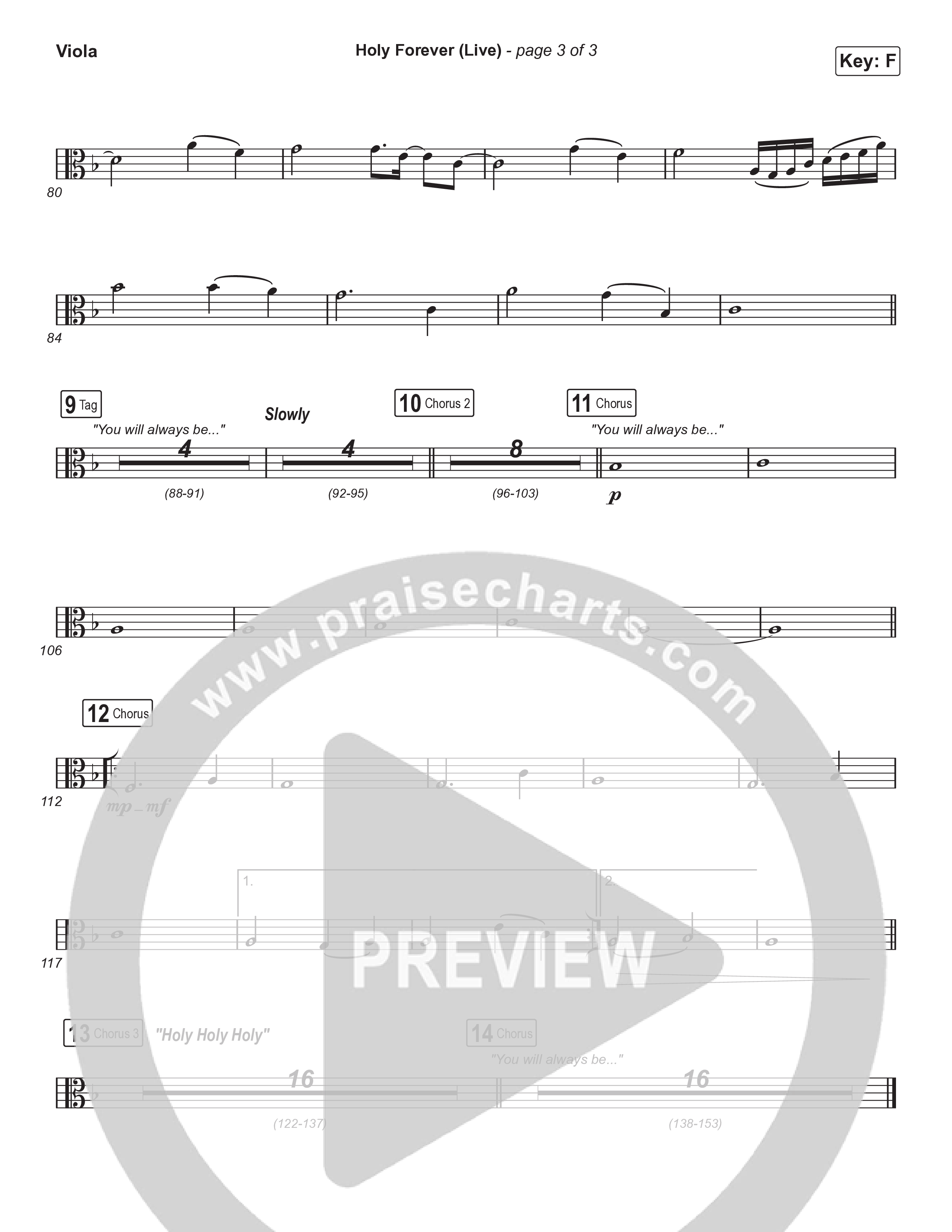 Holy Forever (Choral Anthem SATB) Viola (CeCe Winans / Arr. Luke Gambill)