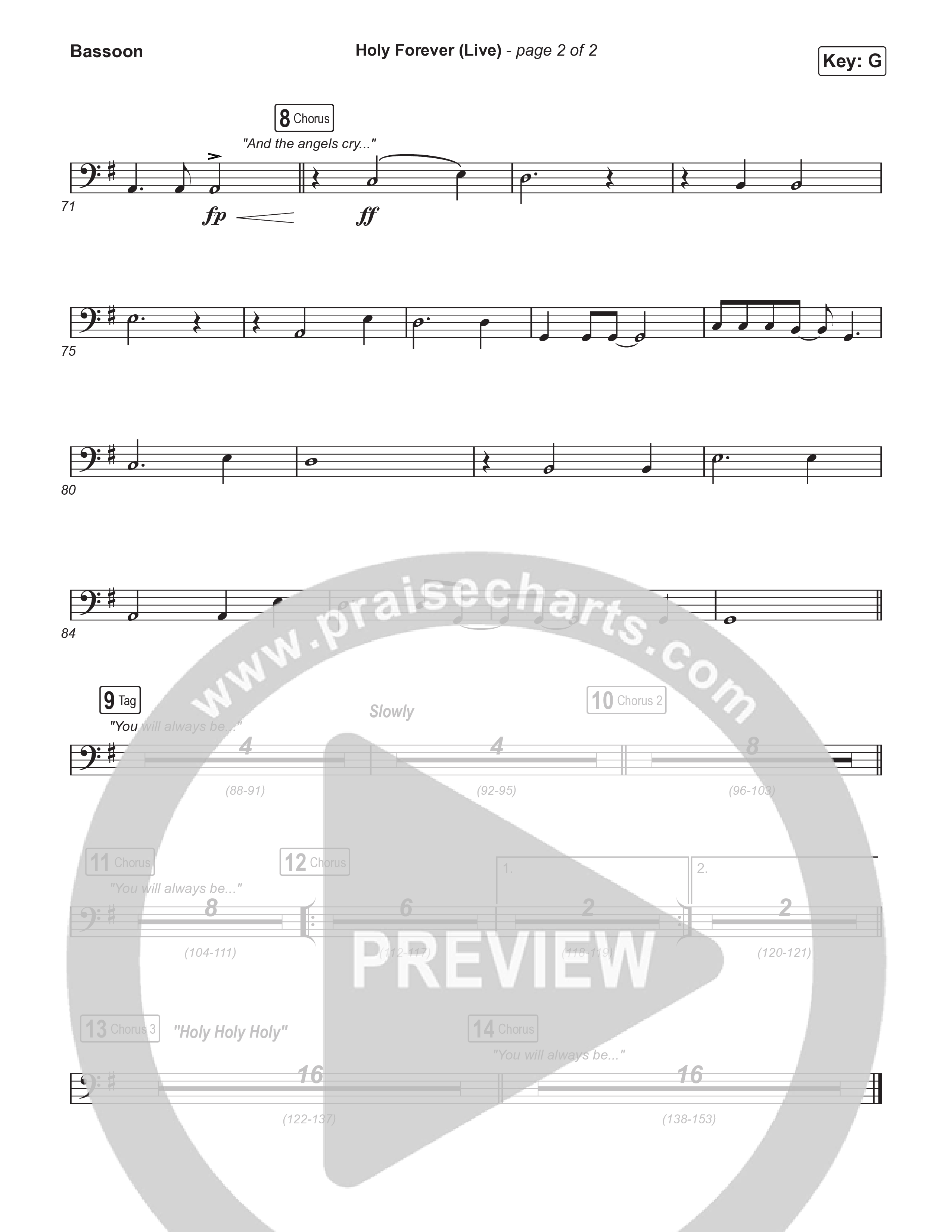 Holy Forever (Worship Choir/SAB) Bassoon (CeCe Winans / Arr. Luke Gambill)