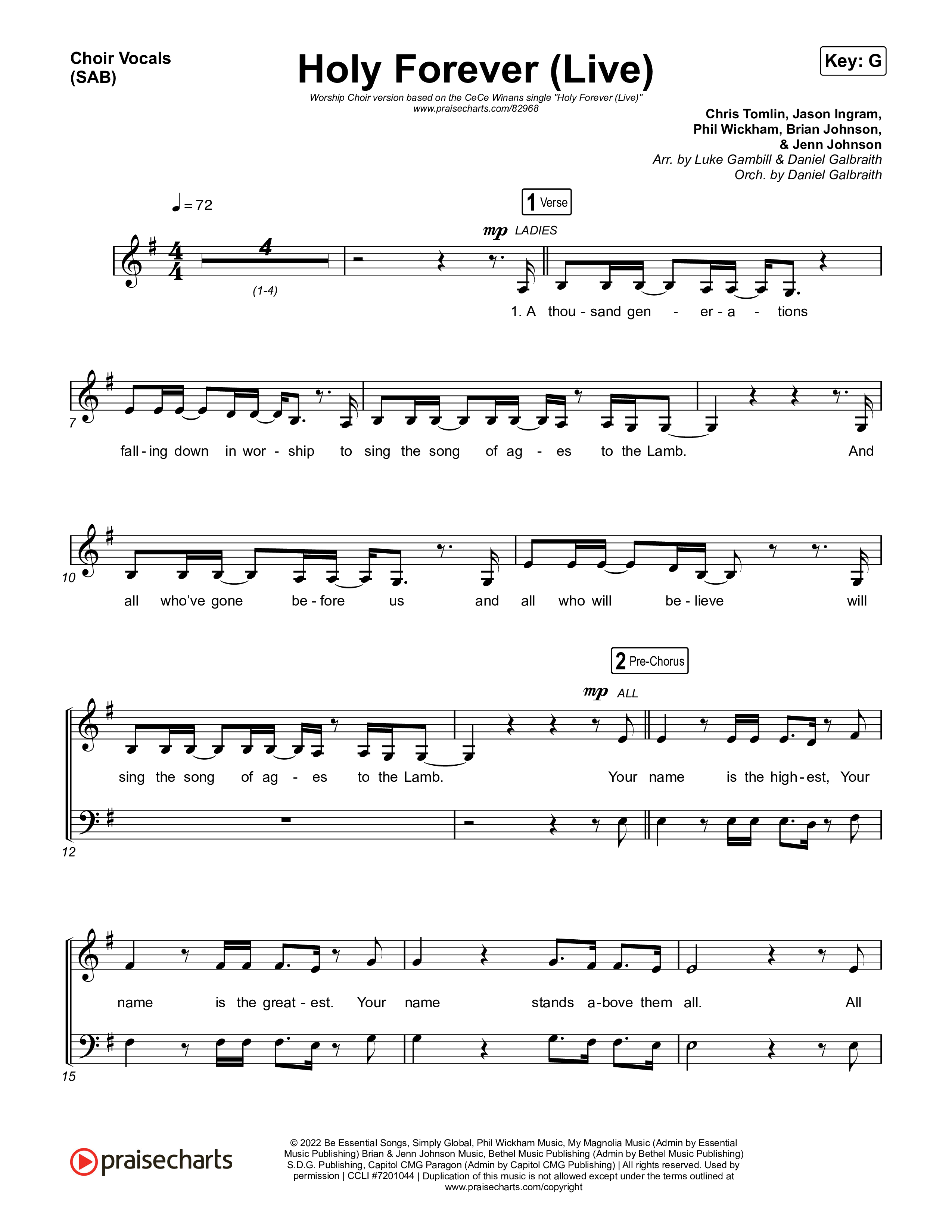 Holy Forever (Worship Choir/SAB) Choir Sheet (SAB) (CeCe Winans / Arr. Luke Gambill)