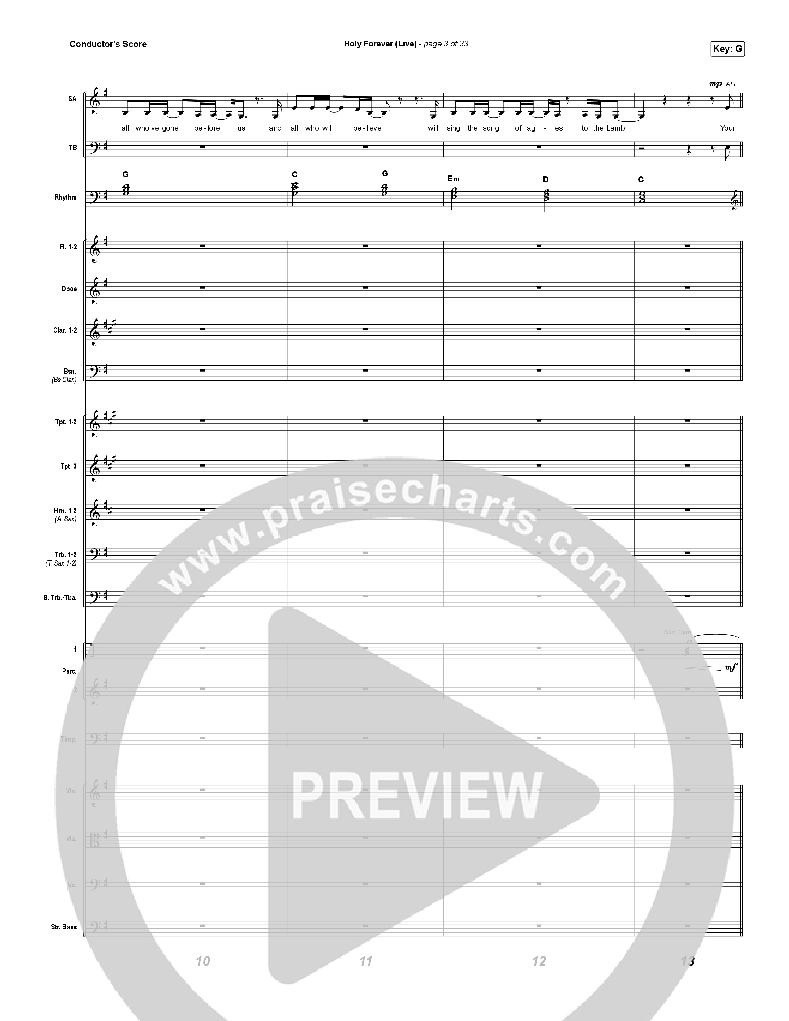 Holy Forever (Worship Choir/SAB) Orchestration (No Vocals) (CeCe Winans / Arr. Luke Gambill)