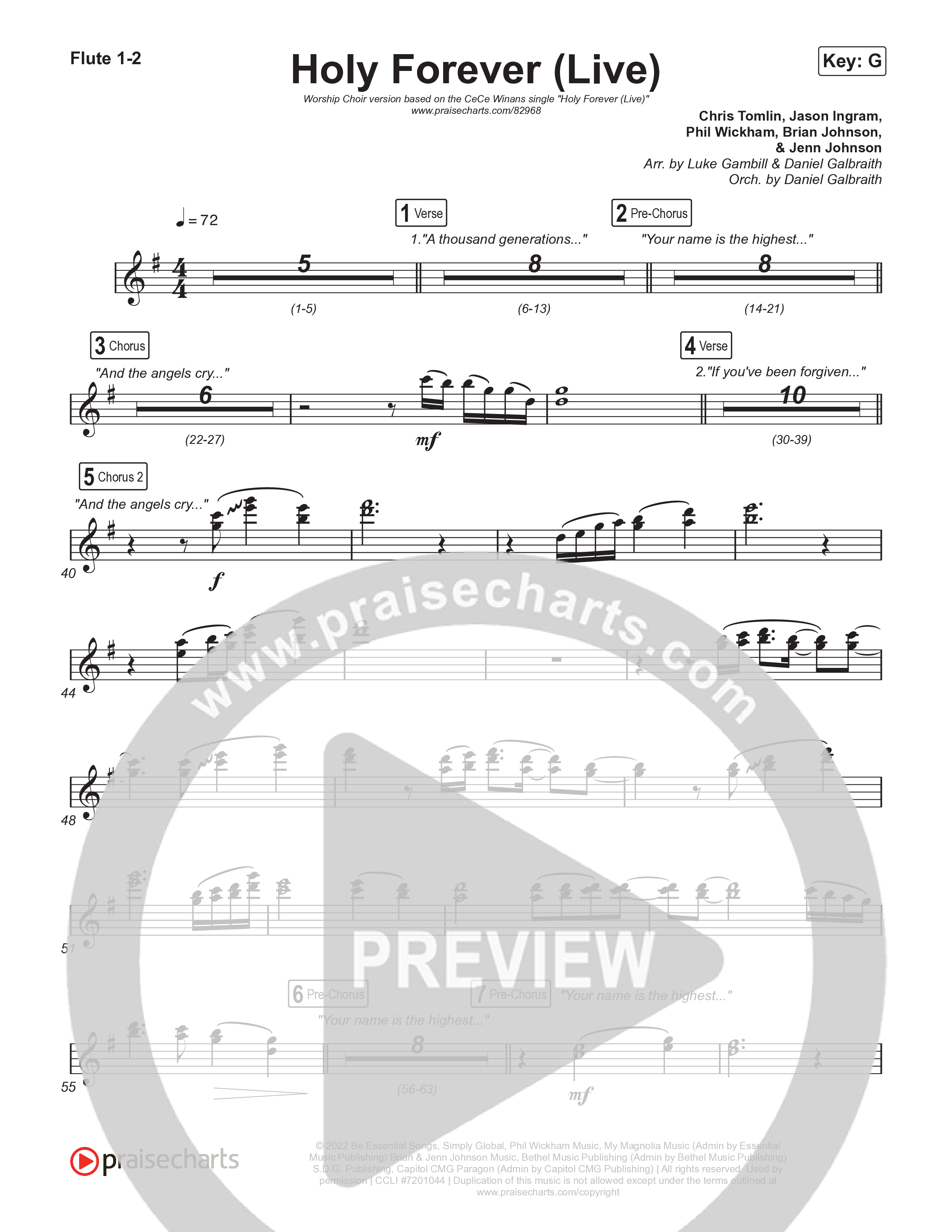 Holy Forever (Worship Choir/SAB) Flute 1/2 (CeCe Winans / Arr. Luke Gambill)
