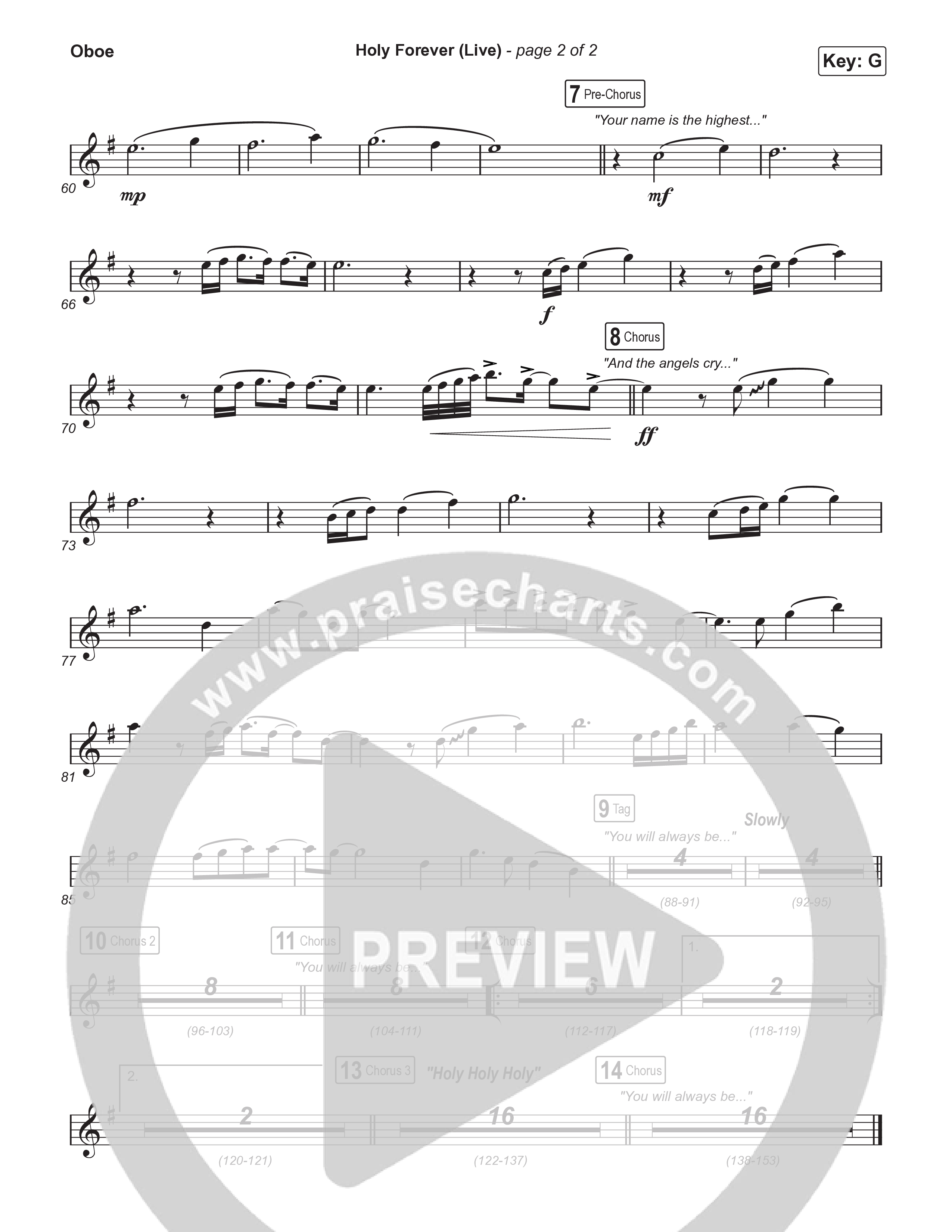 Holy Forever (Worship Choir/SAB) Oboe (CeCe Winans / Arr. Luke Gambill)