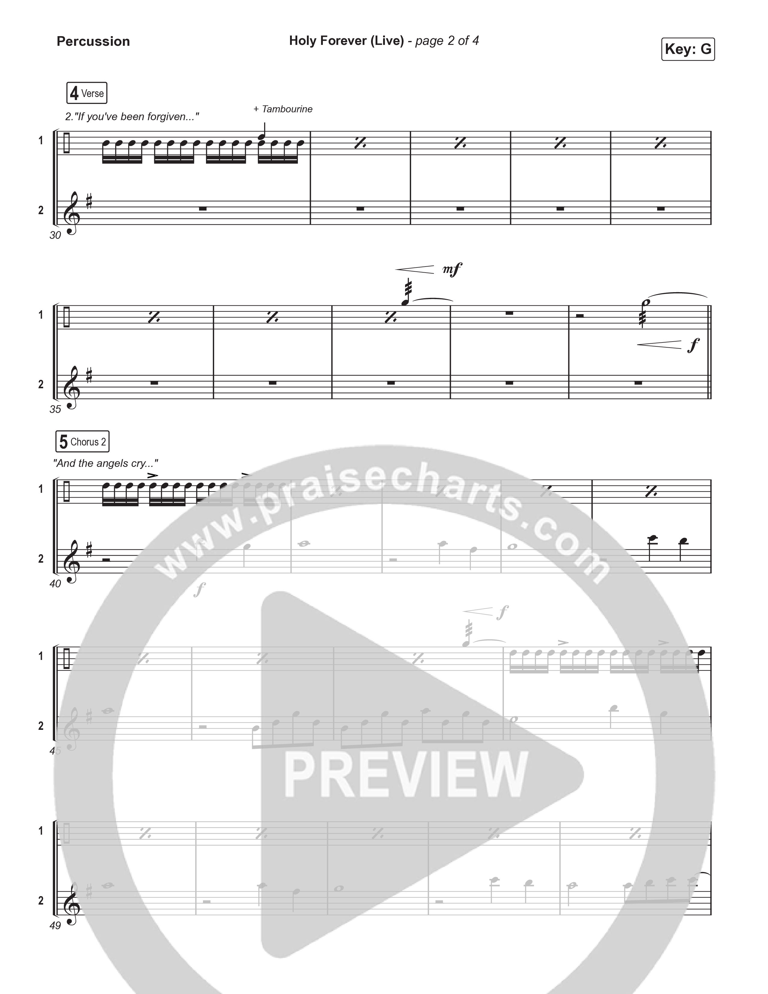 Holy Forever (Worship Choir/SAB) Percussion (CeCe Winans / Arr. Luke Gambill)