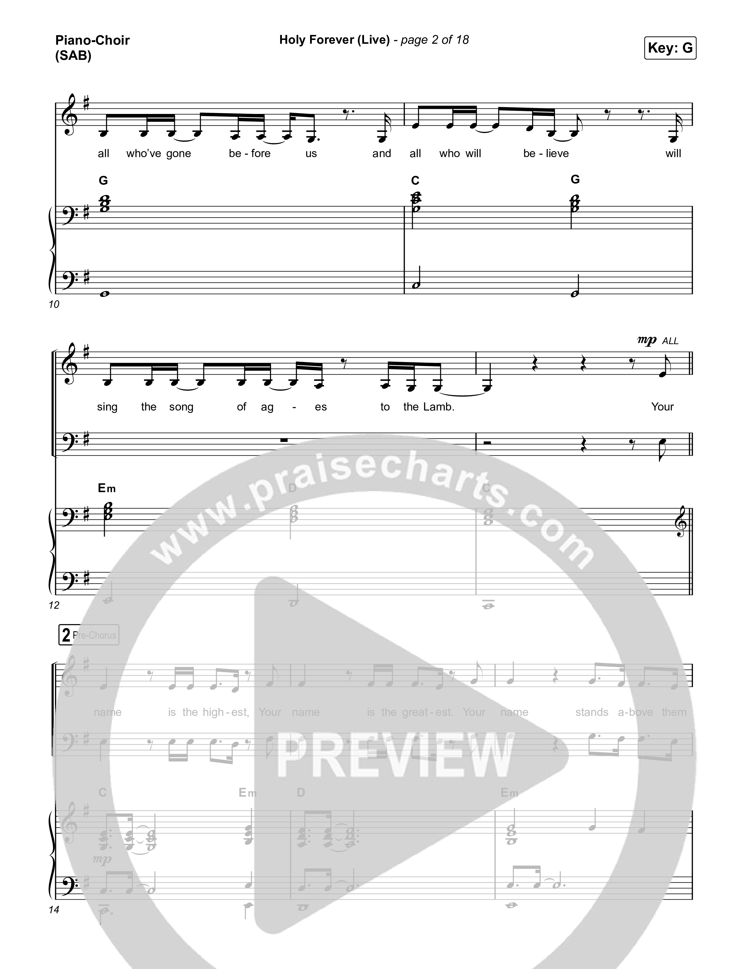 Holy Forever (Worship Choir/SAB) Piano/Choir (SAB) (CeCe Winans / Arr. Luke Gambill)