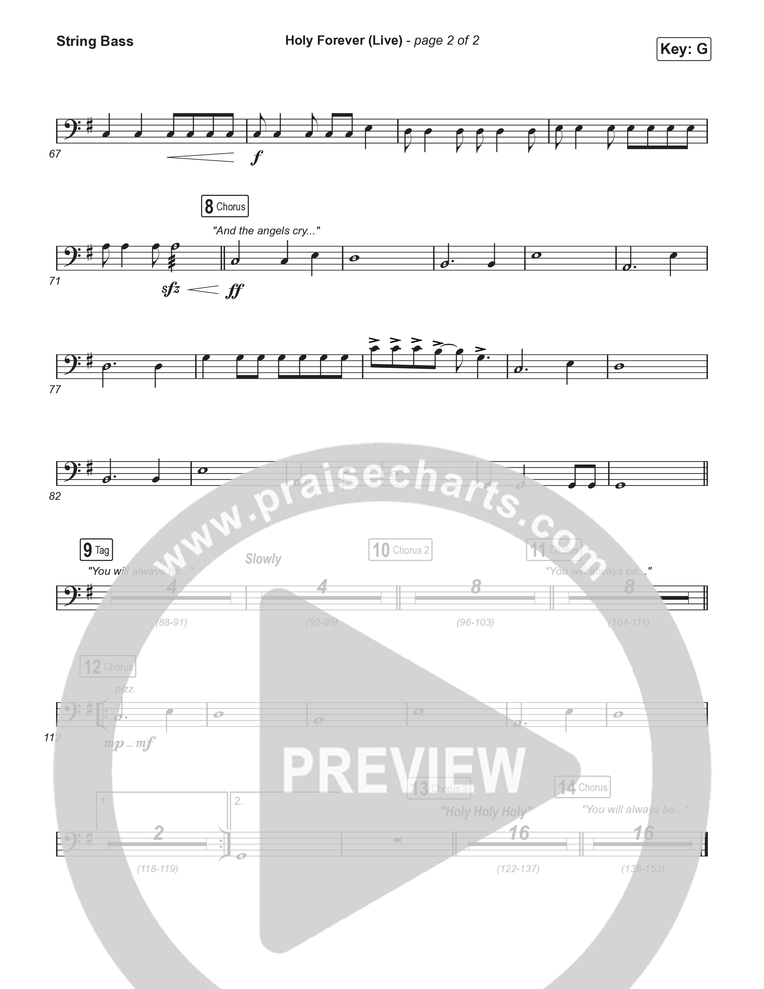 Holy Forever (Worship Choir/SAB) String Bass (CeCe Winans / Arr. Luke Gambill)