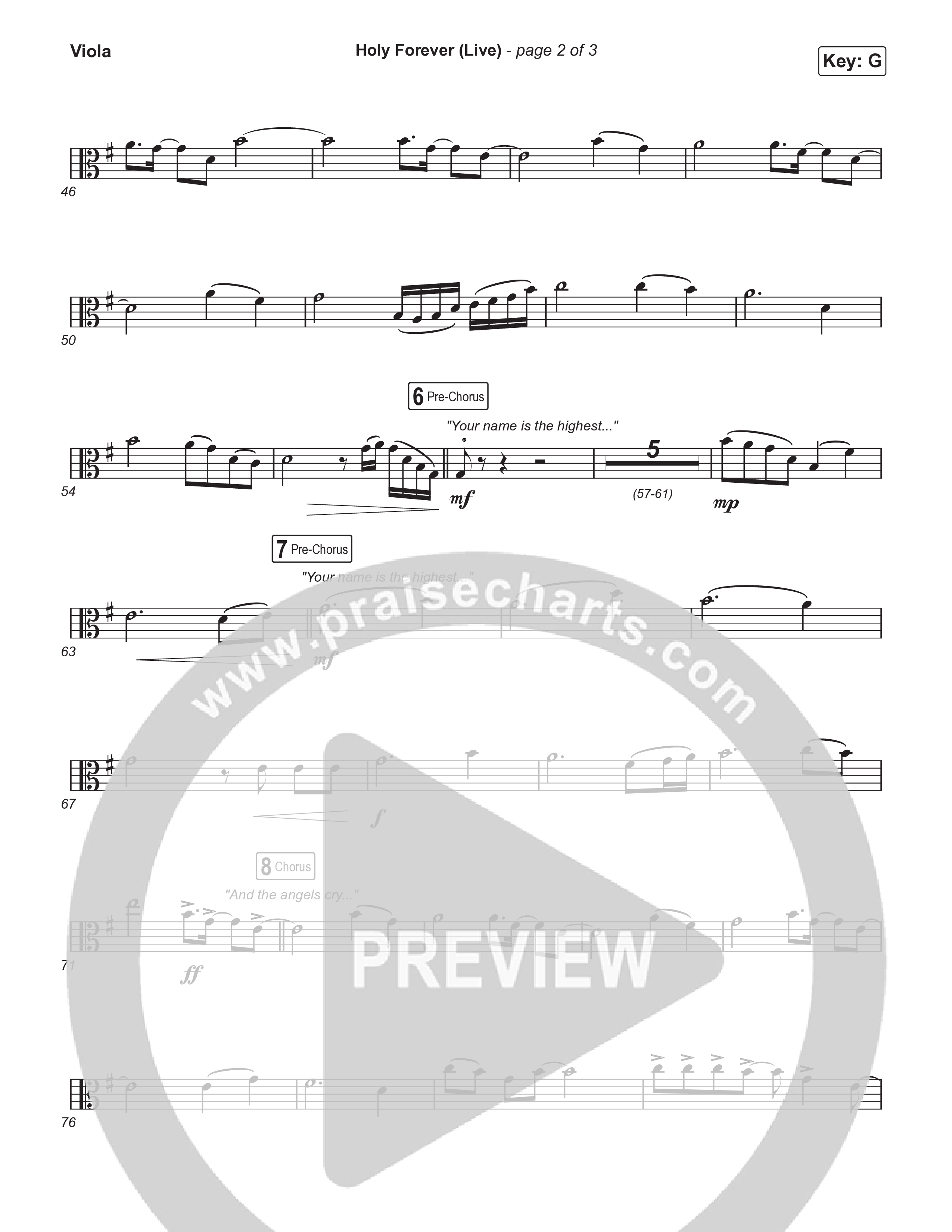 Holy Forever (Worship Choir/SAB) Viola (CeCe Winans / Arr. Luke Gambill)