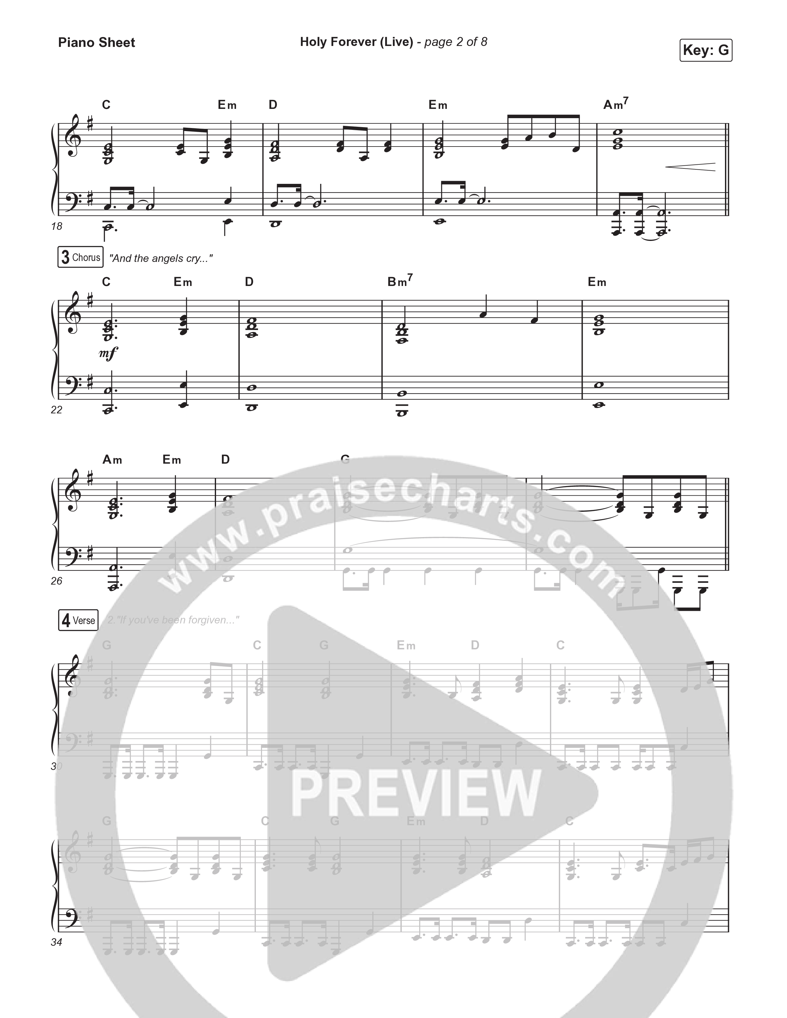 Holy Forever (Unison/2-Part) Piano Sheet (CeCe Winans / Arr. Luke Gambill)
