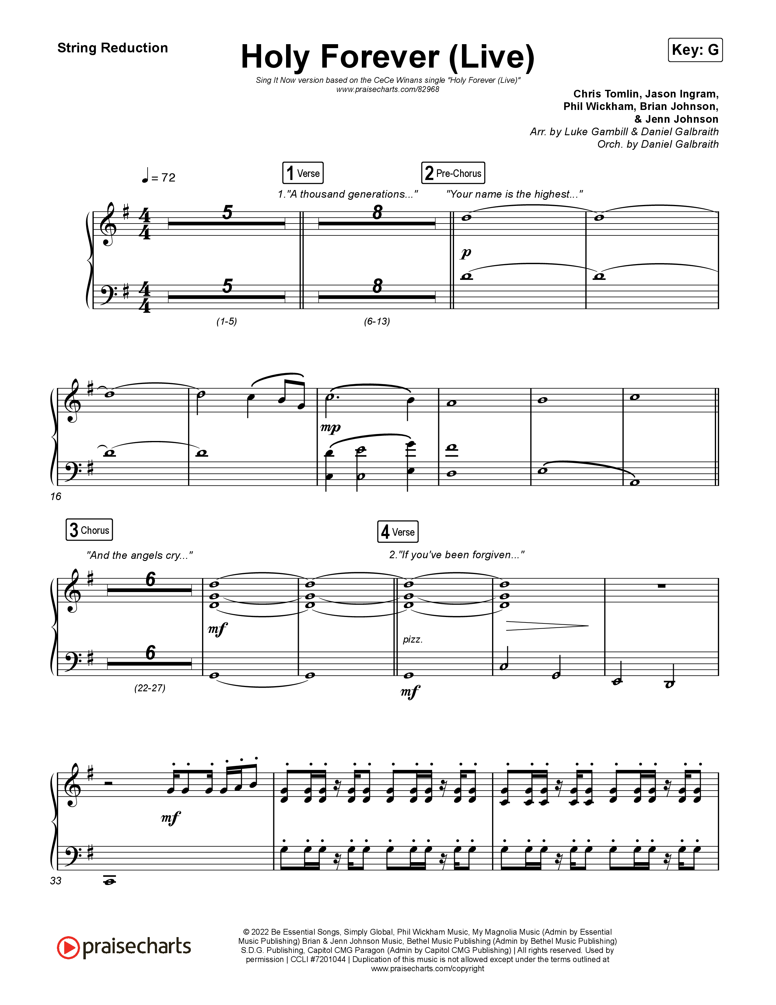 Holy Forever (Sing It Now) String Reduction (CeCe Winans / Arr. Luke Gambill)