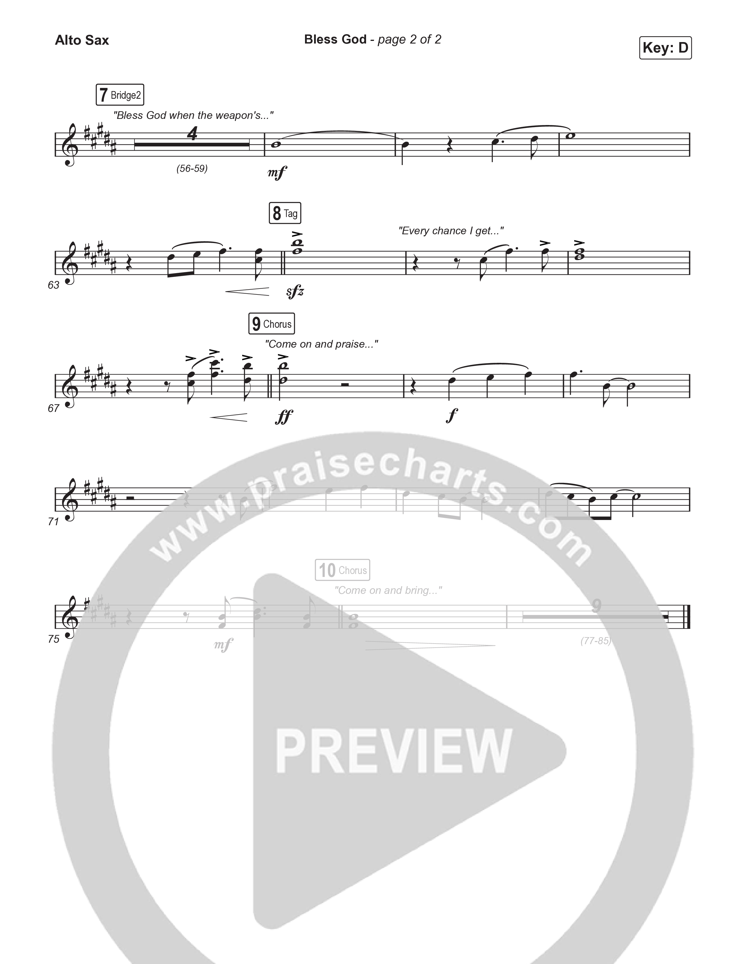 Bless God (Choral Anthem SATB) Alto Sax (Brooke Ligertwood / Arr. Luke Gambill)