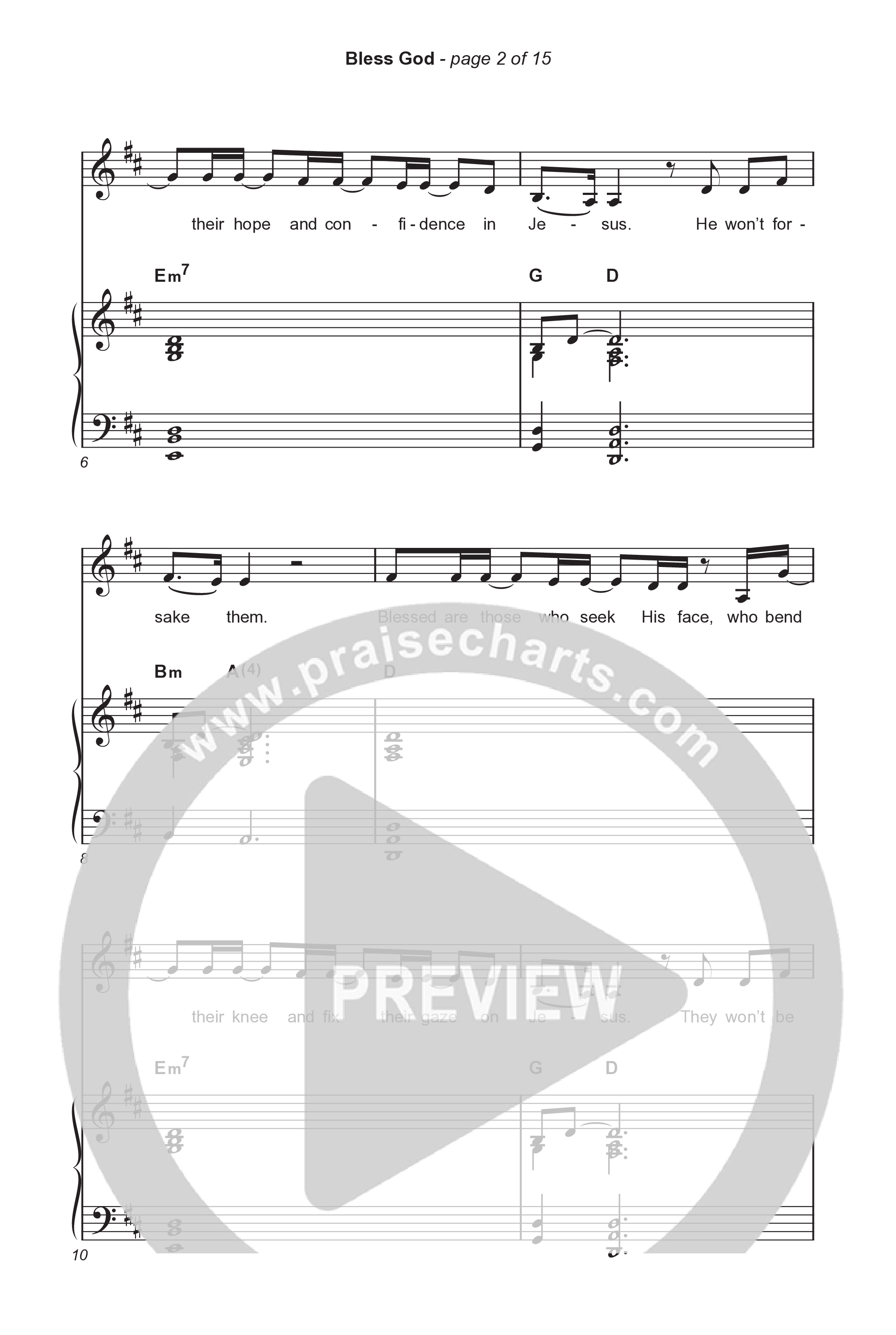 Bless God (Choral Anthem SATB) Octavo (SATB & Pno) (Brooke Ligertwood / Arr. Luke Gambill)