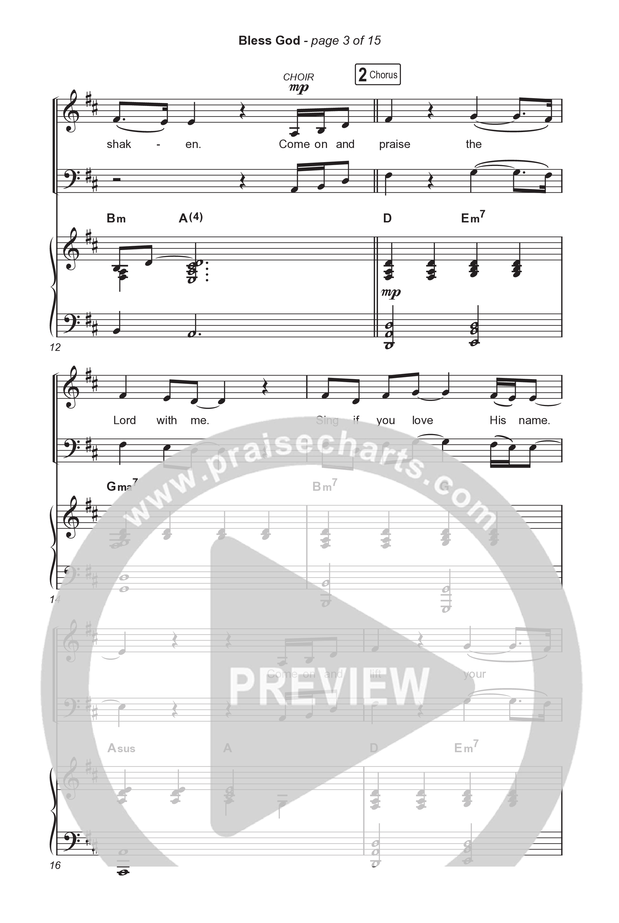 Bless God (Choral Anthem SATB) Octavo (SATB & Pno) (Brooke Ligertwood / Arr. Luke Gambill)