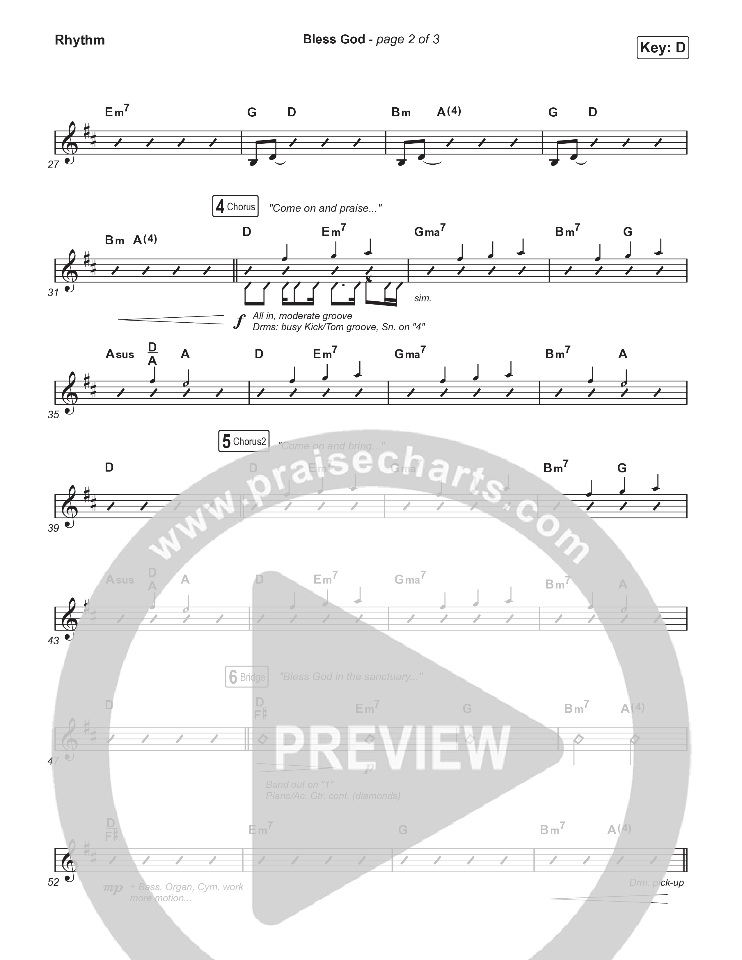 Bless God (Choral Anthem SATB) Rhythm Pack (Brooke Ligertwood / Arr. Luke Gambill)