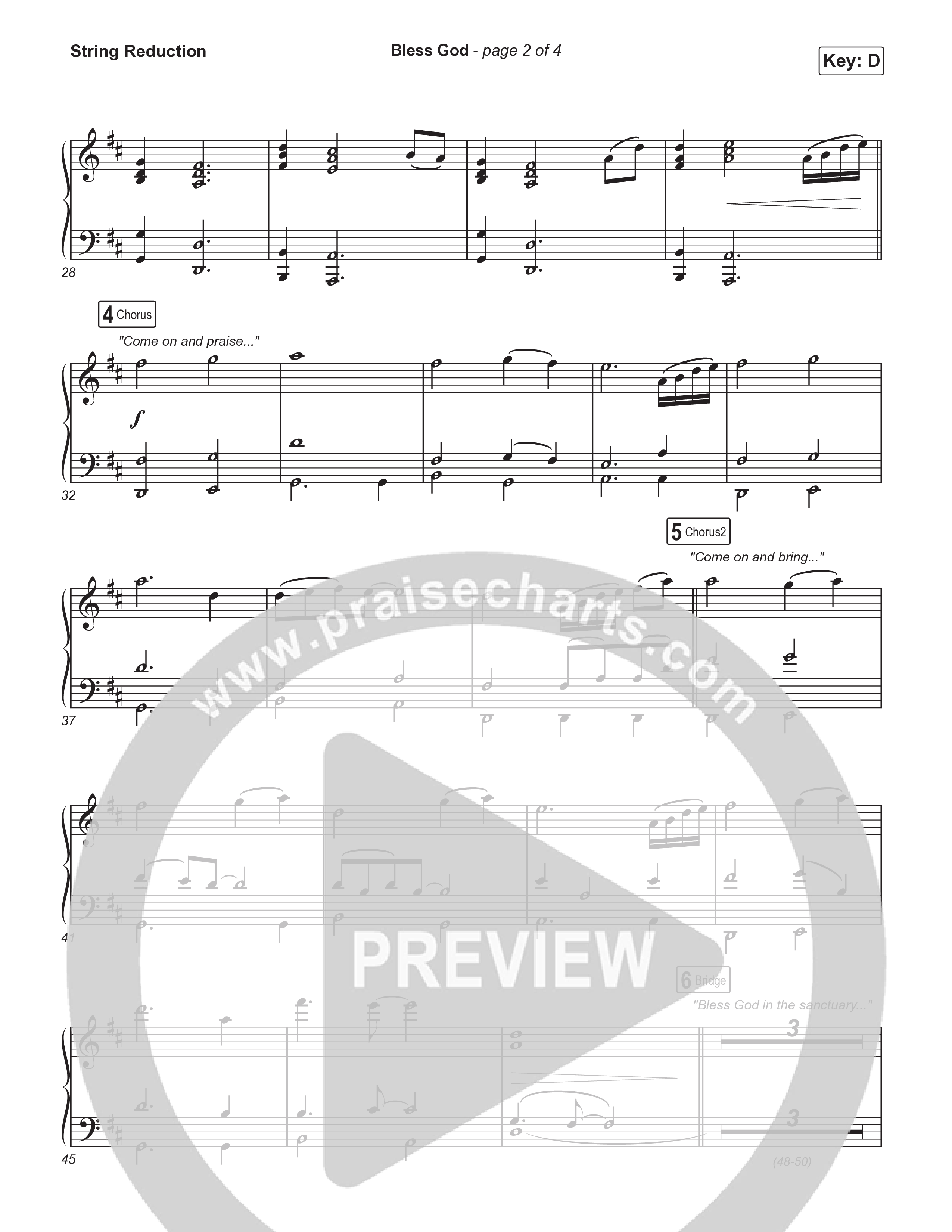 Bless God (Choral Anthem SATB) String Reduction (Brooke Ligertwood / Arr. Luke Gambill)