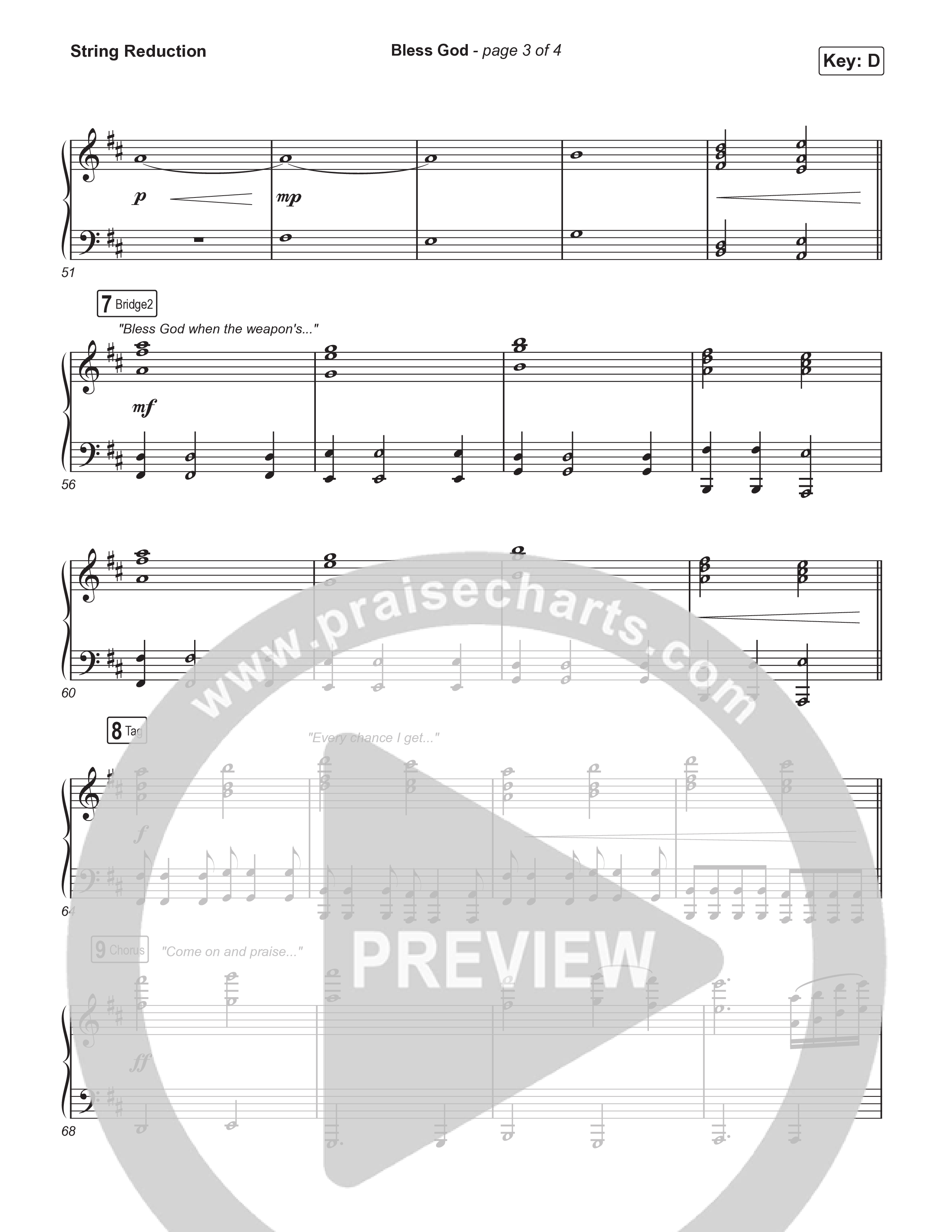 Bless God (Choral Anthem SATB) String Reduction (Brooke Ligertwood / Arr. Luke Gambill)