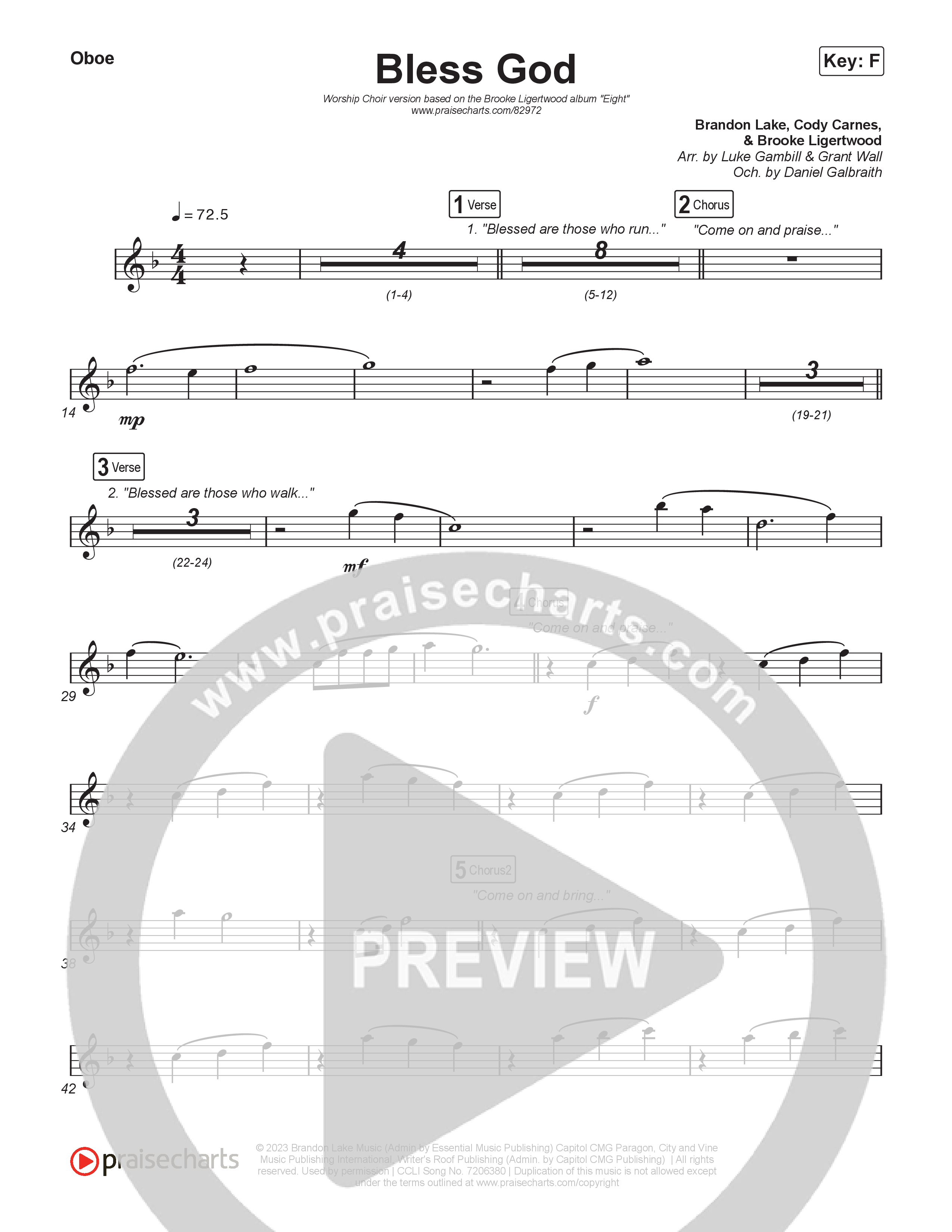 Bless God (Worship Choir/SAB) Wind Pack (Brooke Ligertwood / Arr. Luke Gambill)