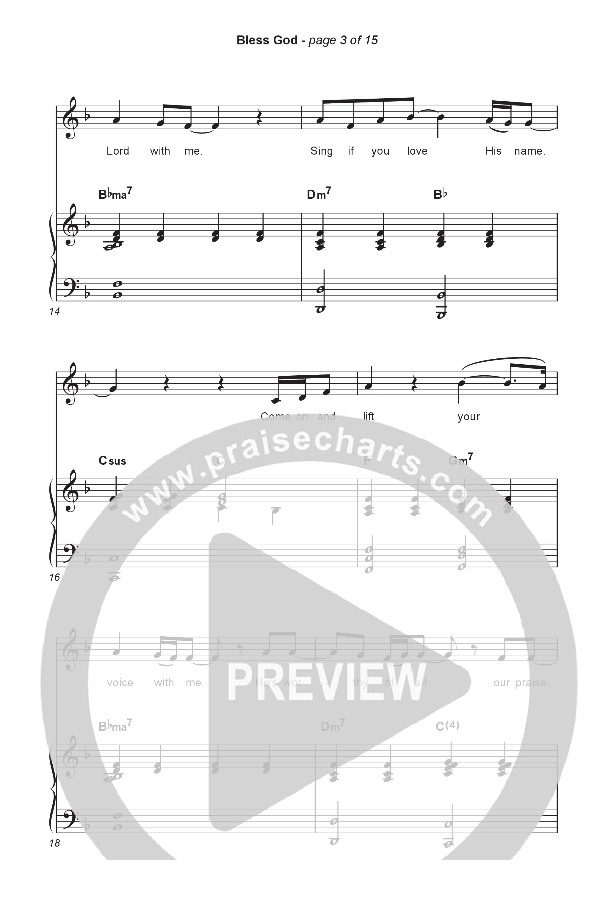 Bless God (Unison/2-Part) Octavo (Uni/2-Part & Pno) (Brooke Ligertwood / Arr. Luke Gambill)