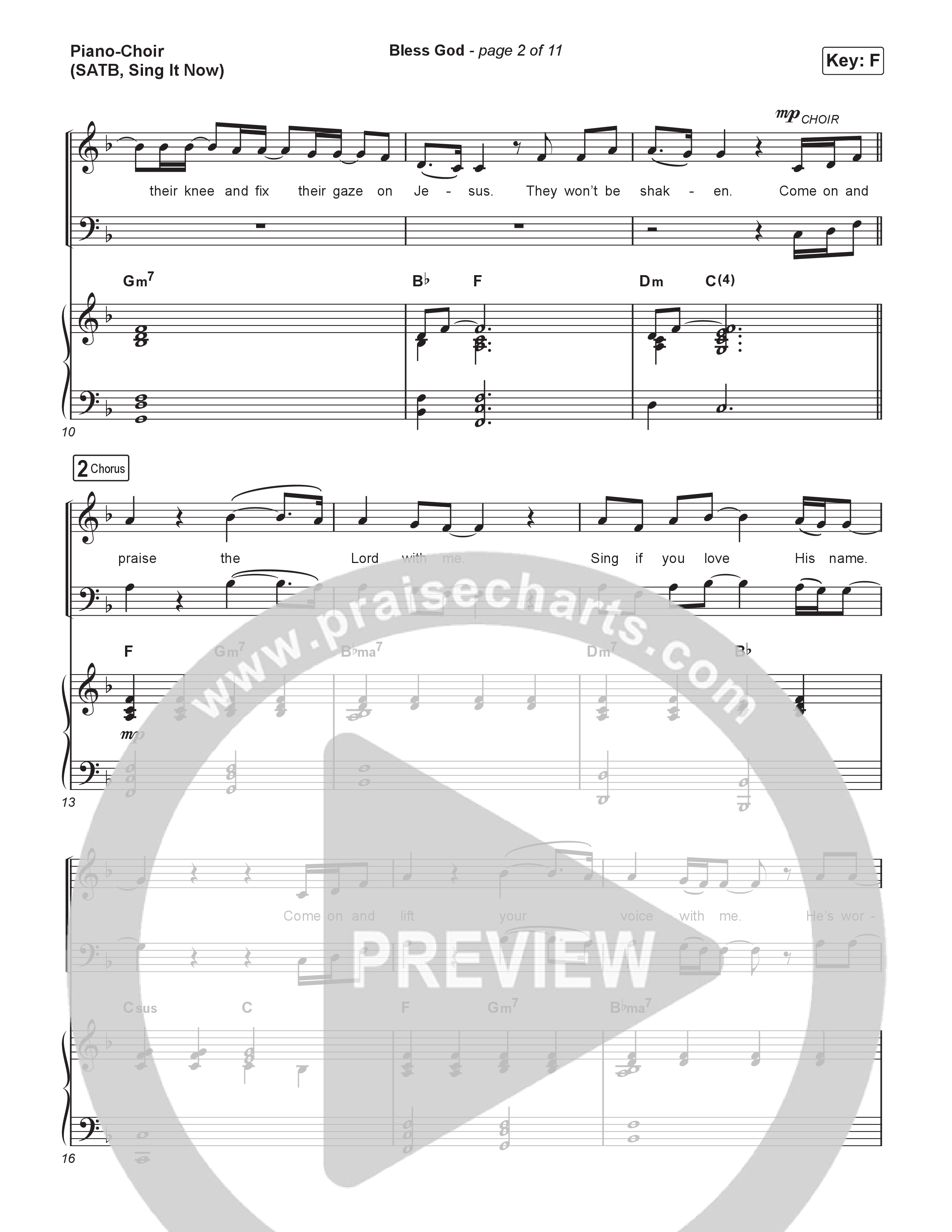 Bless God (Sing It Now) Piano/Choir (SATB) (Brooke Ligertwood / Arr. Luke Gambill)