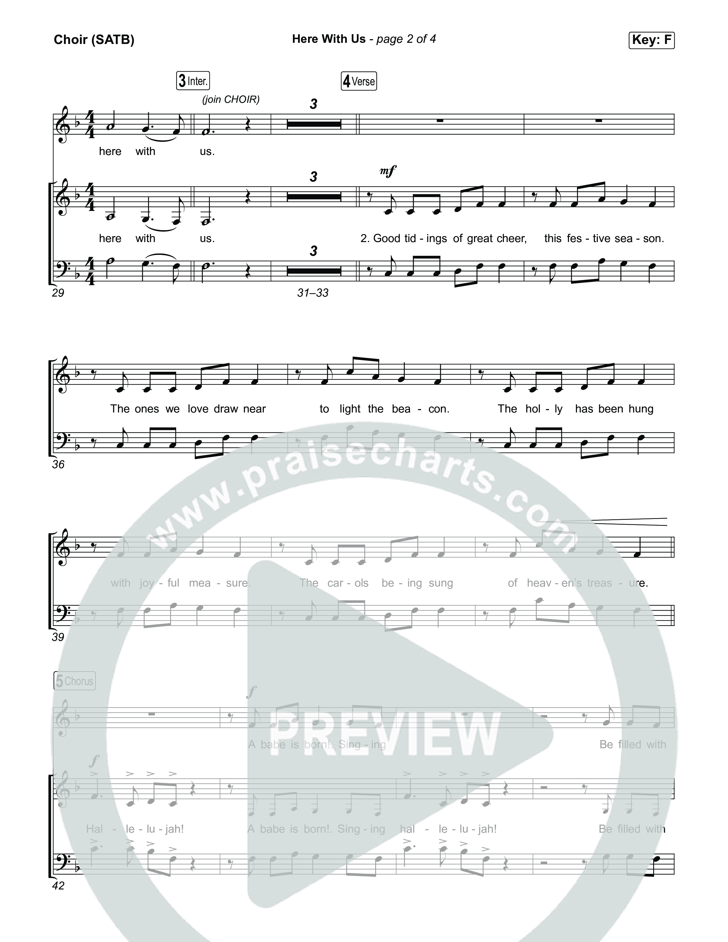 Here With Us Choir Sheet (SATB) (Michael W. Smith)