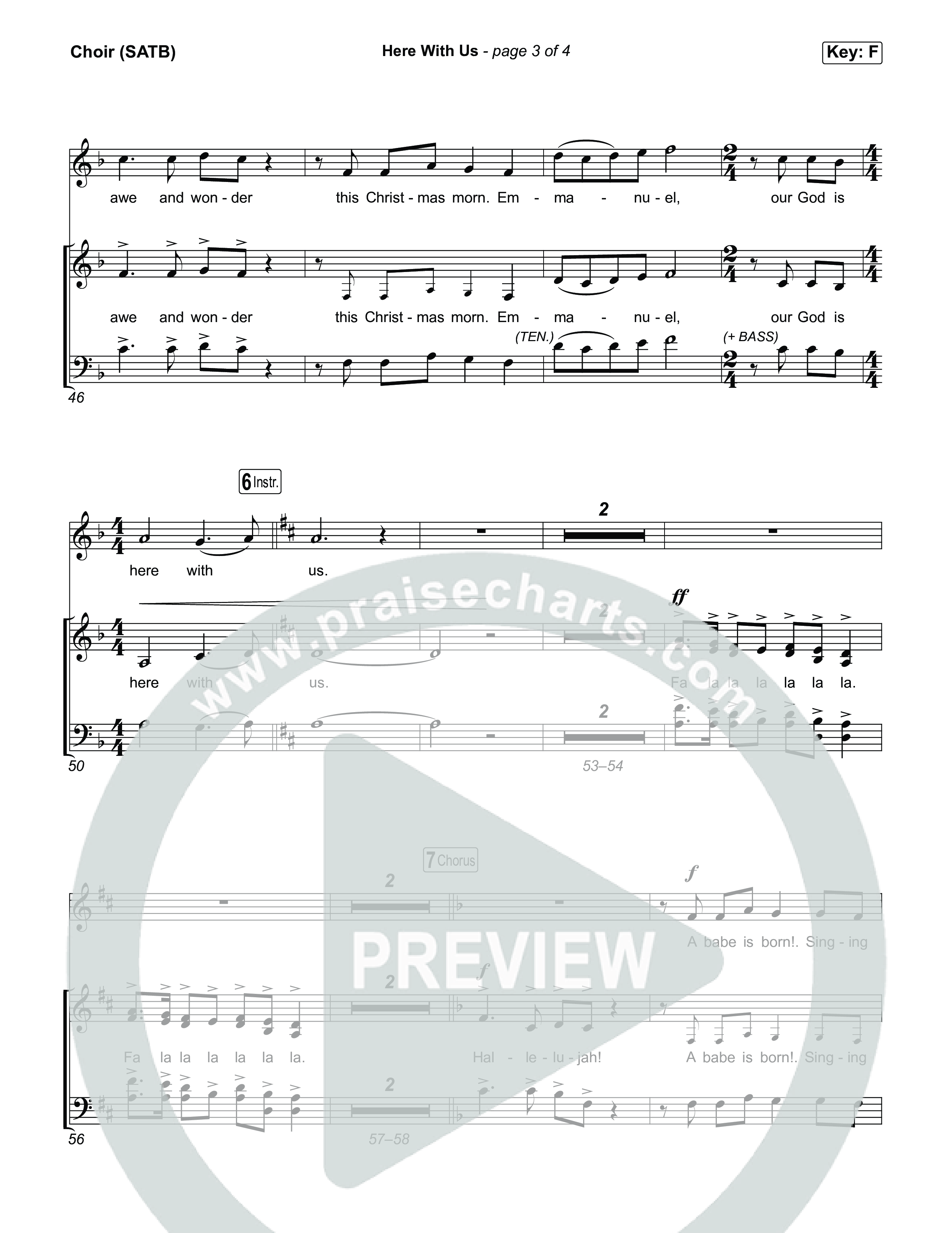 Here With Us Choir Sheet (SATB) (Michael W. Smith)