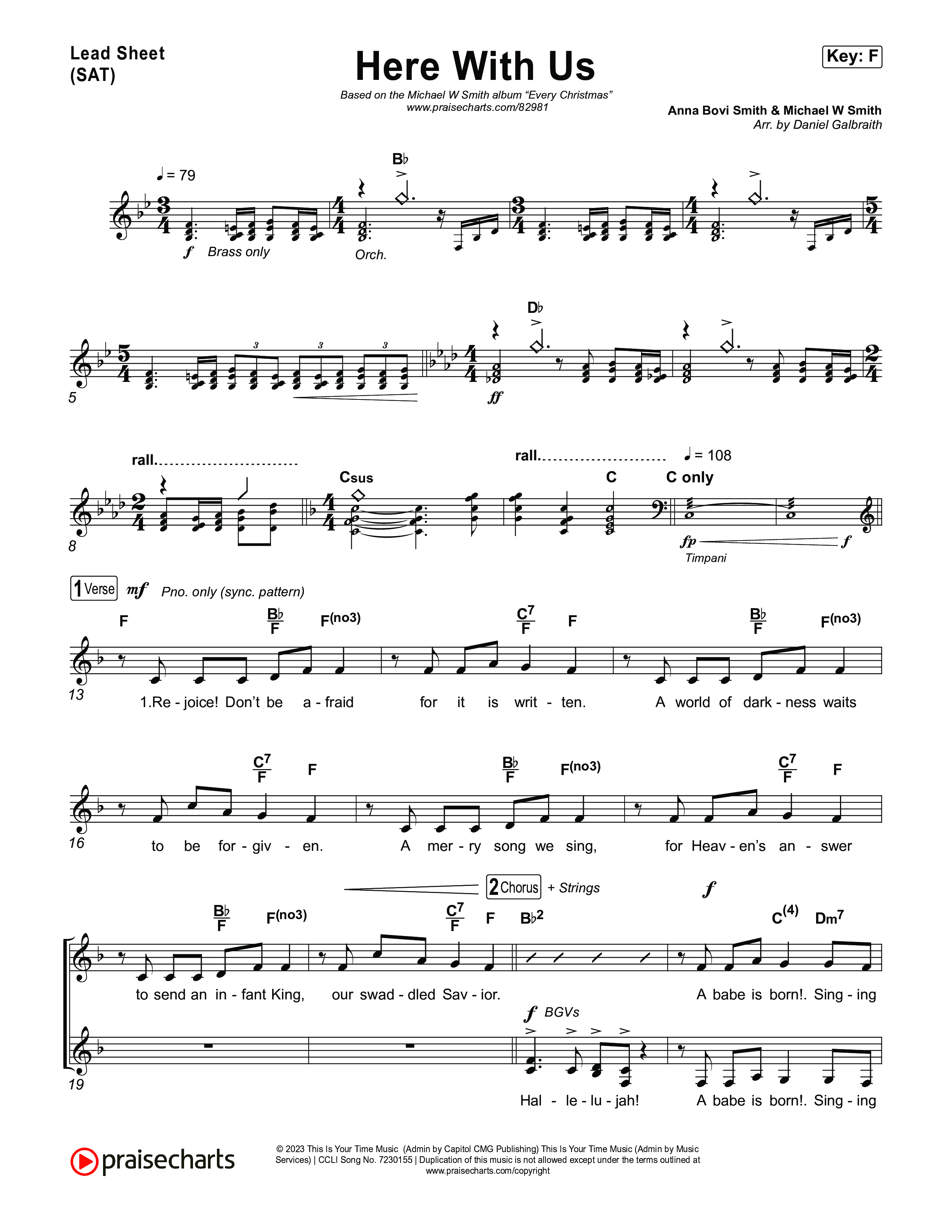 Here With Us Lead Sheet (SAT) (Michael W. Smith)